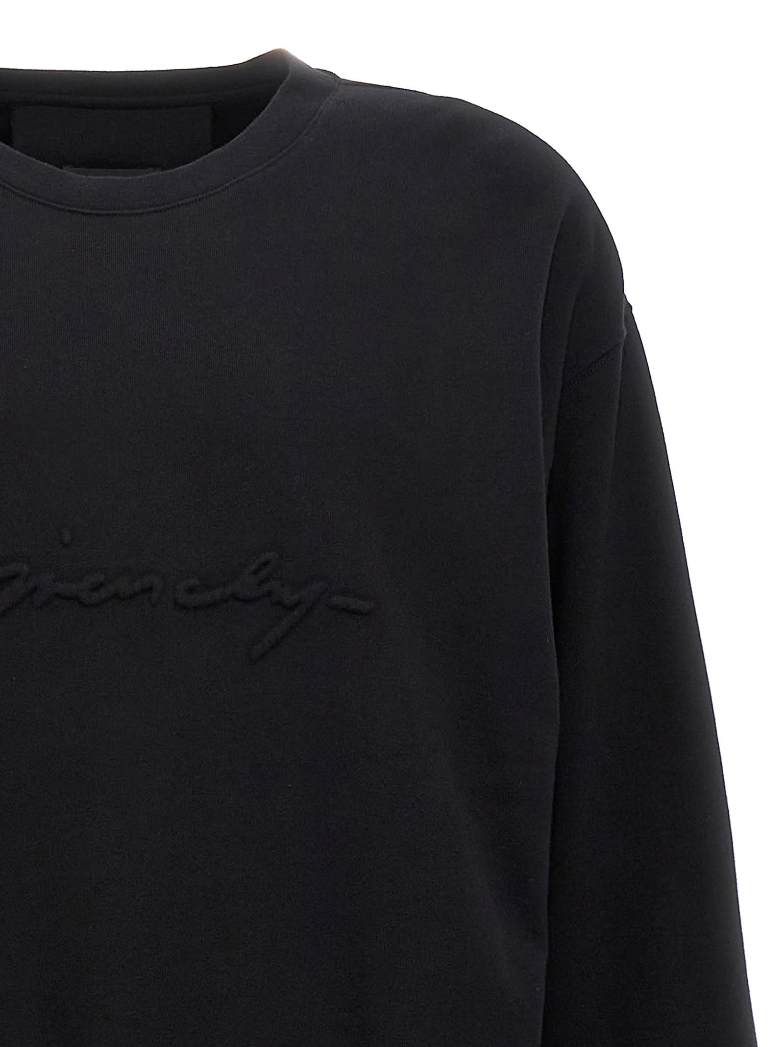 Shop Givenchy Embossed Logo Sweatshirt In Black