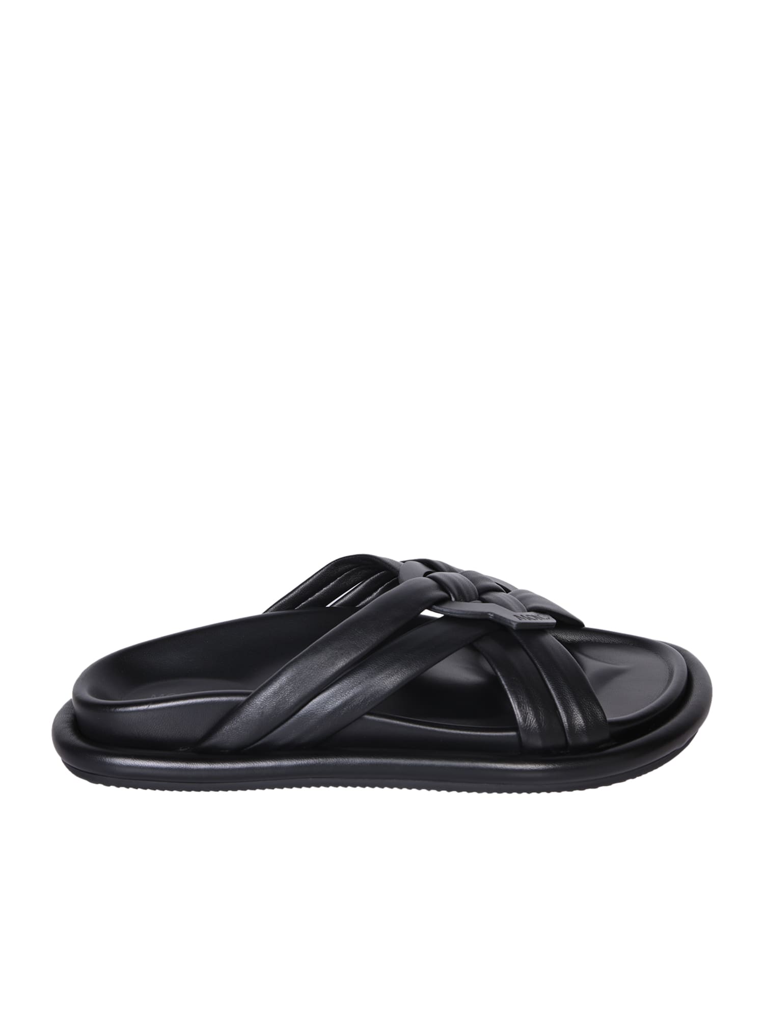 Shop Moncler Bell Soft Black Sandals