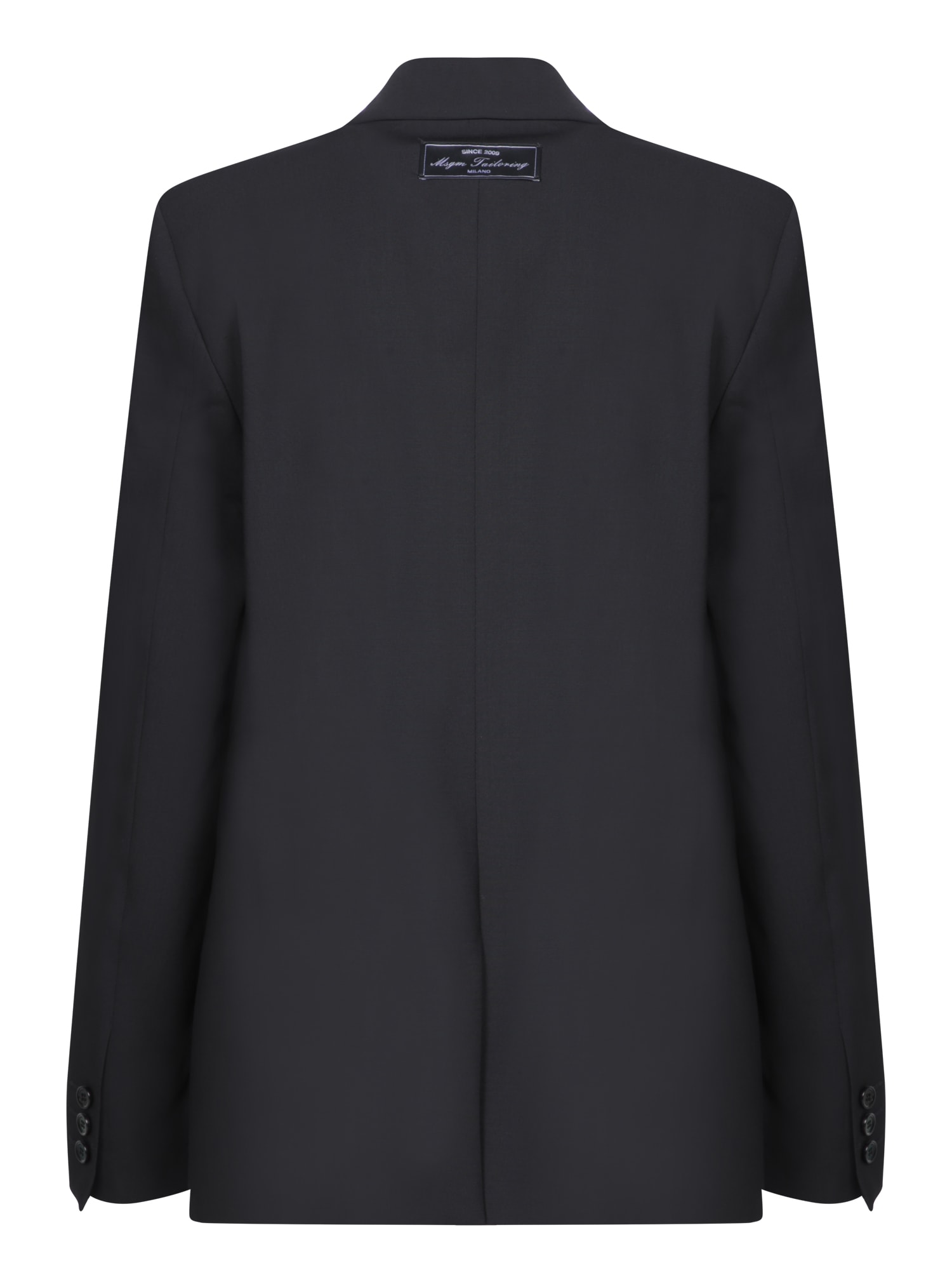 Shop Msgm Black Wool Jacket