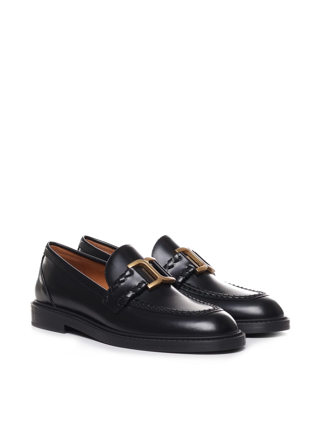 Shop Chloé Marcie Loafers In Nero