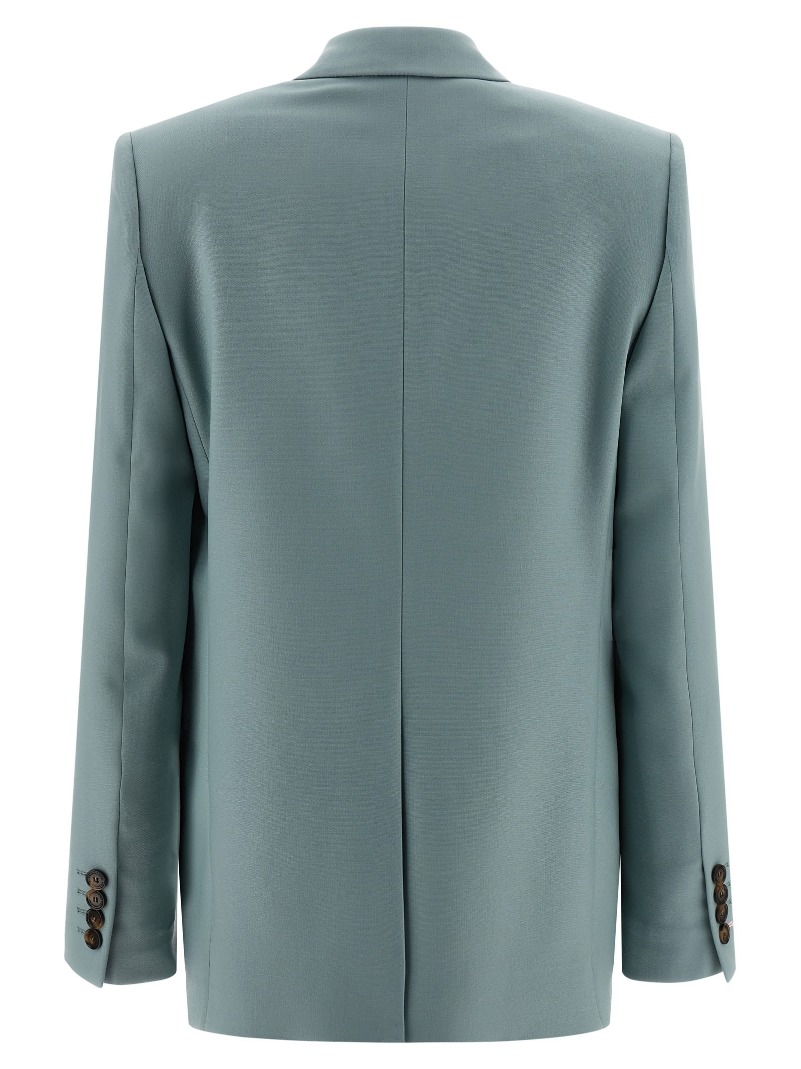 Stella Mccartney Tailored Double-breasted Wool Blazer With Peak Lapels In Blue