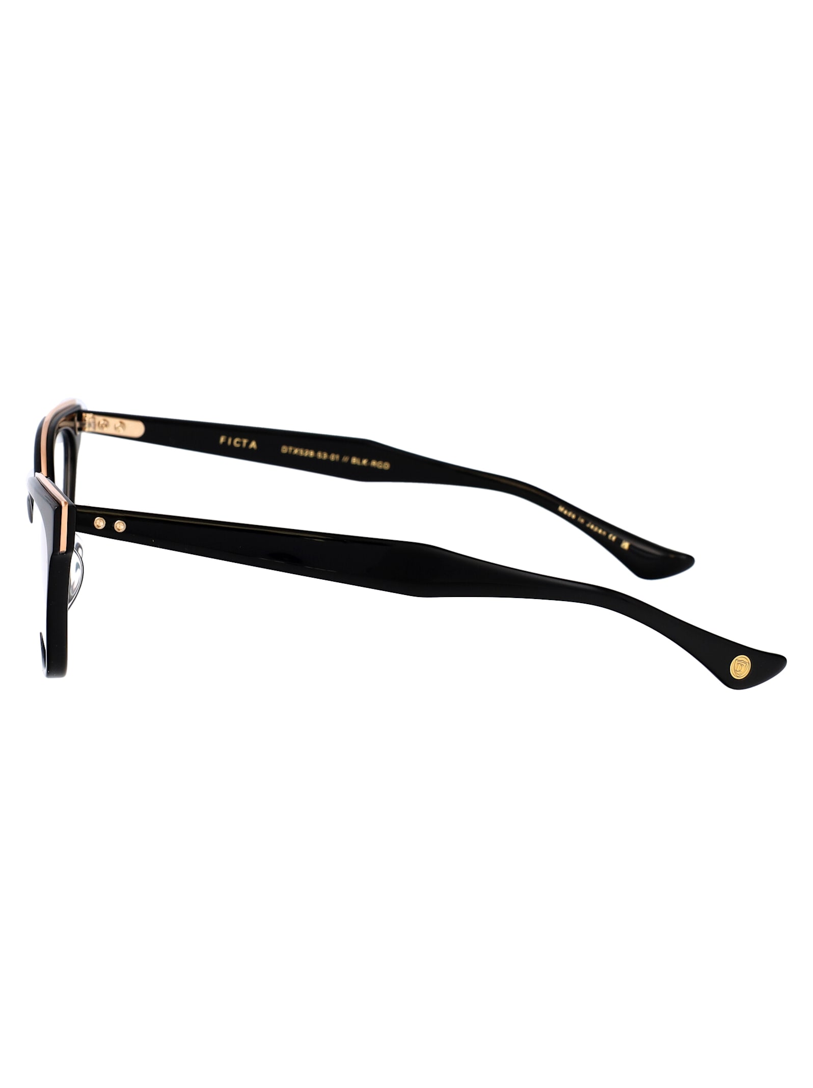 Dita Ficta Glasses In Black - Rose Gold