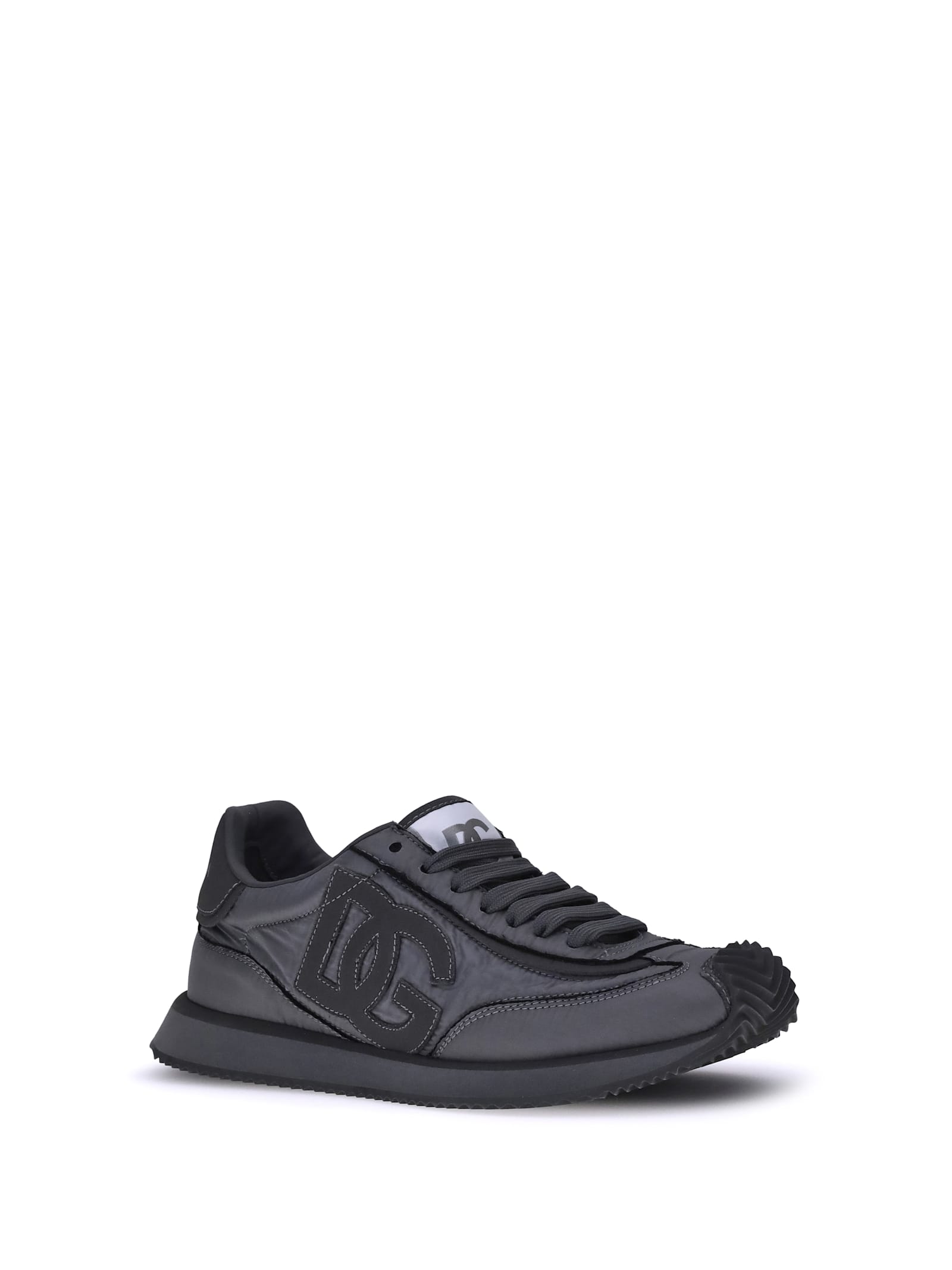 Dolce & Gabbana Low-top Nylon Sneakers With Leather Inserts
