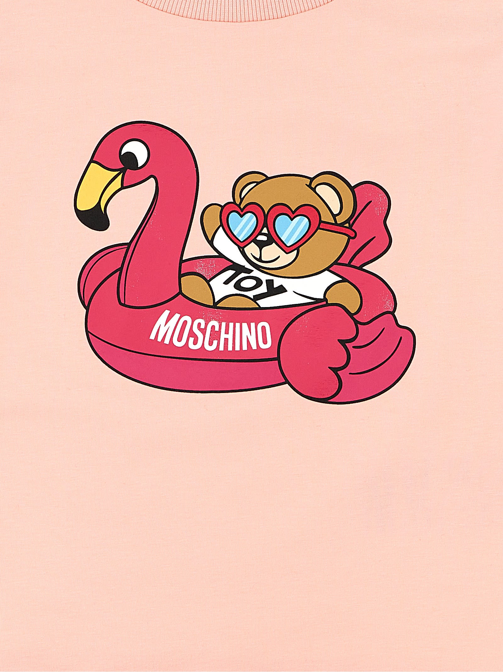 Shop Moschino Printed T-shirt In Pink
