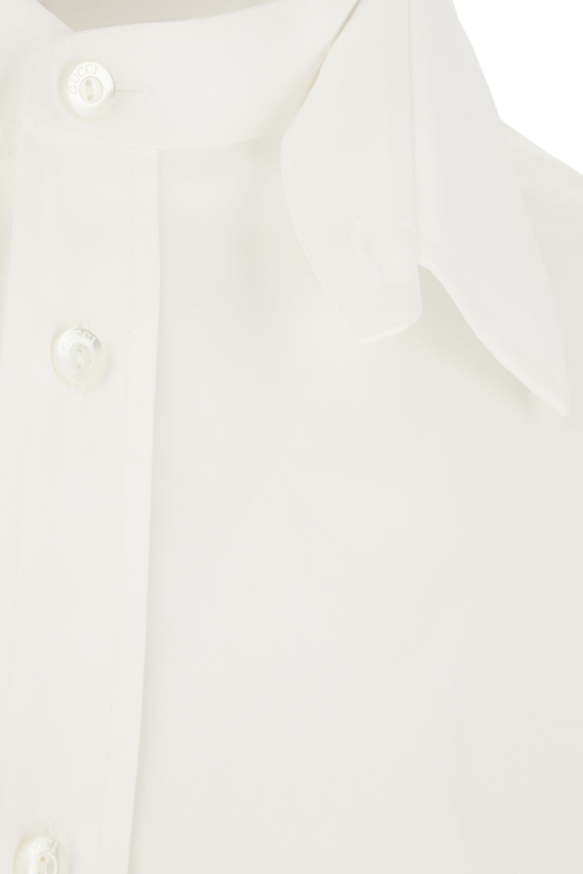 Shop Gucci White Poplin Shirt In Bianco