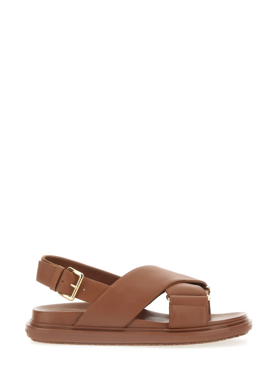 Shop Marni Fussbett Sandal In Brown