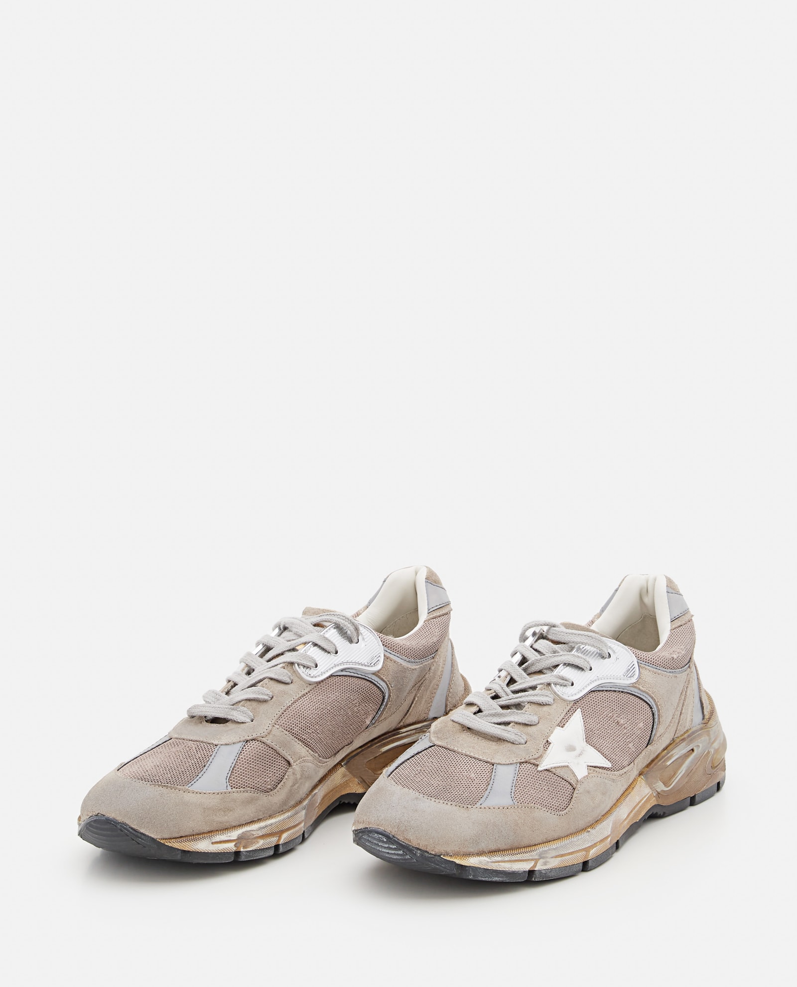 Shop Golden Goose Running Dad Sneakers In Beige