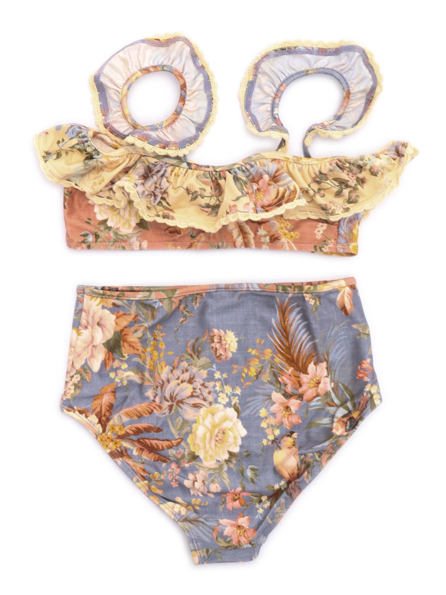 Zimmermann Tallow Kids Frill Bikini In Multi