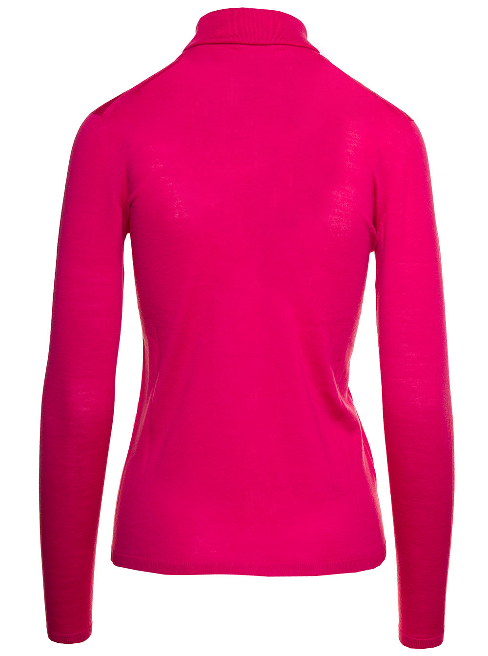 Shop Max Mara Fuchsia Turtleneck With Long Sleeves In Wool Woman In Fuxia