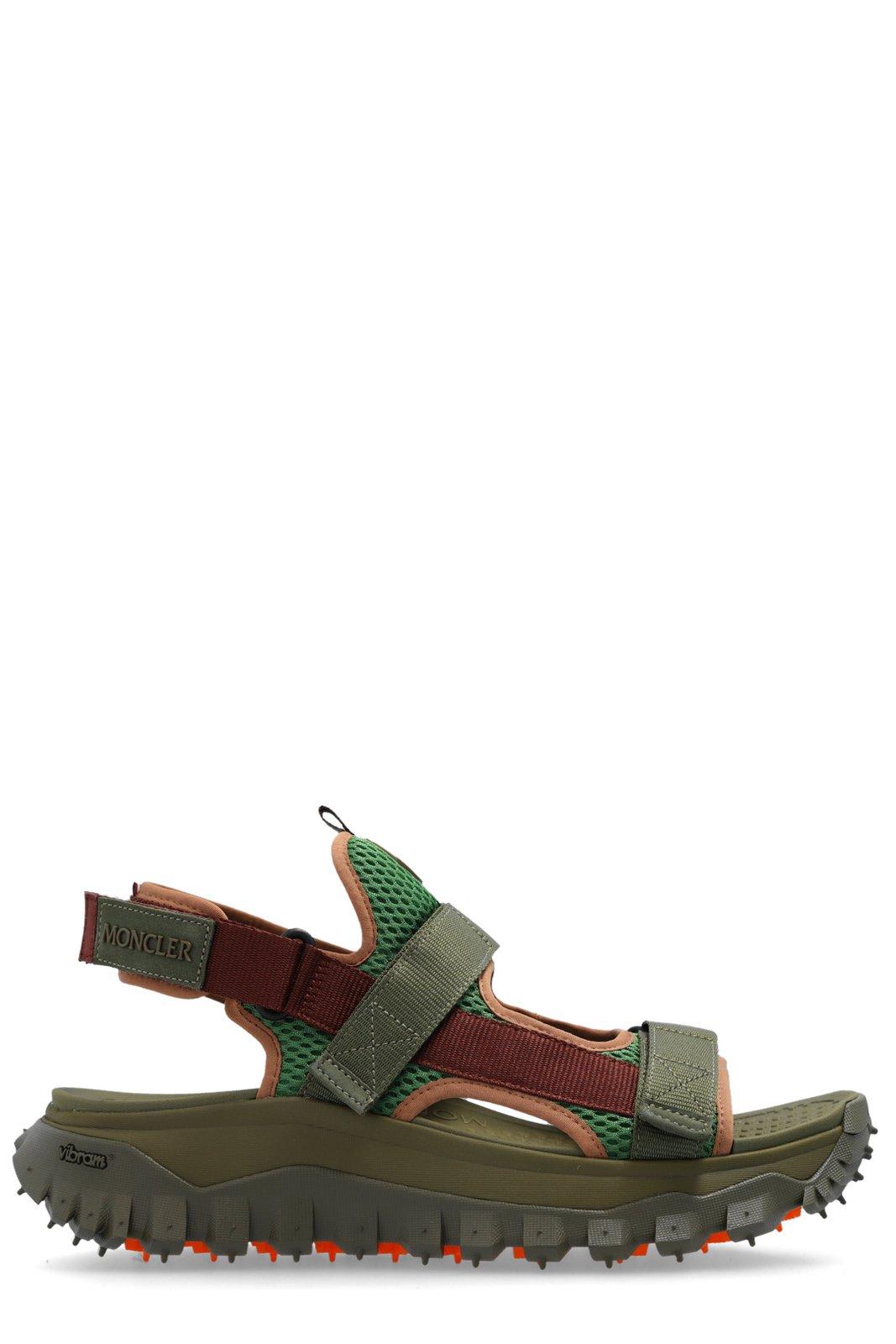Shop Moncler Trailgrip Round-toe Sandals In Green