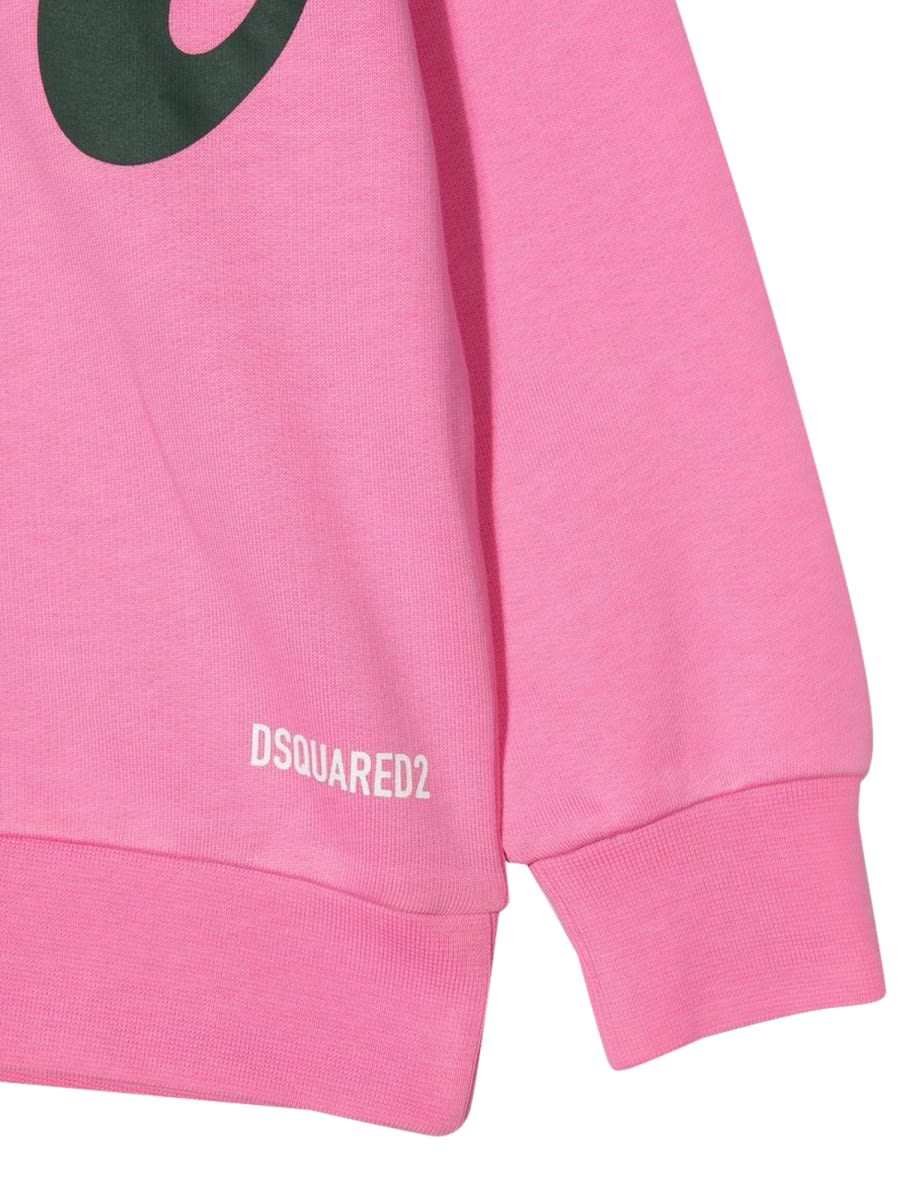 Shop Dsquared2 Crewneck Sweatshirt Allover Writing In Pink