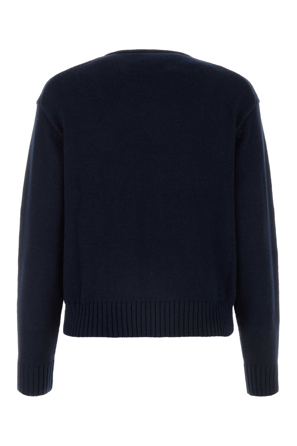 Polo Ralph Lauren Navy Blue Cotton Sweater In Aviatornavy