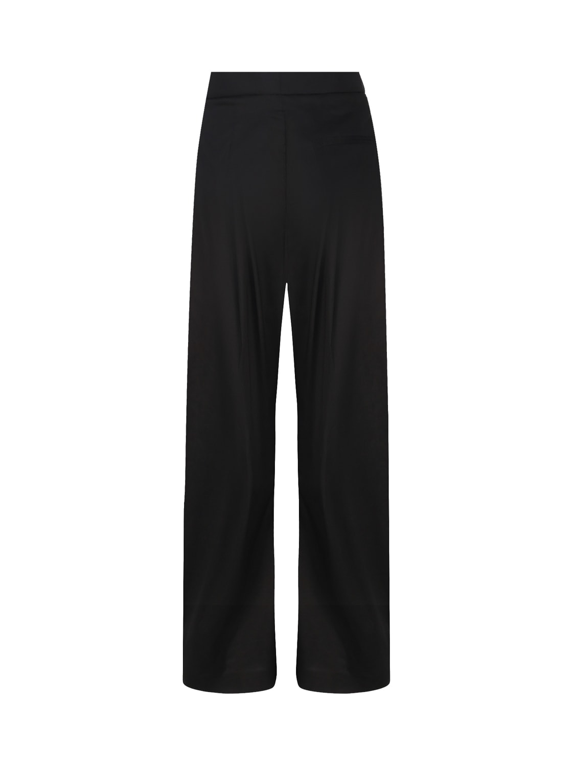 Shop Pinko Wide-leg Trousers In Stretch Cotton Blend Techno Fabric In Nero