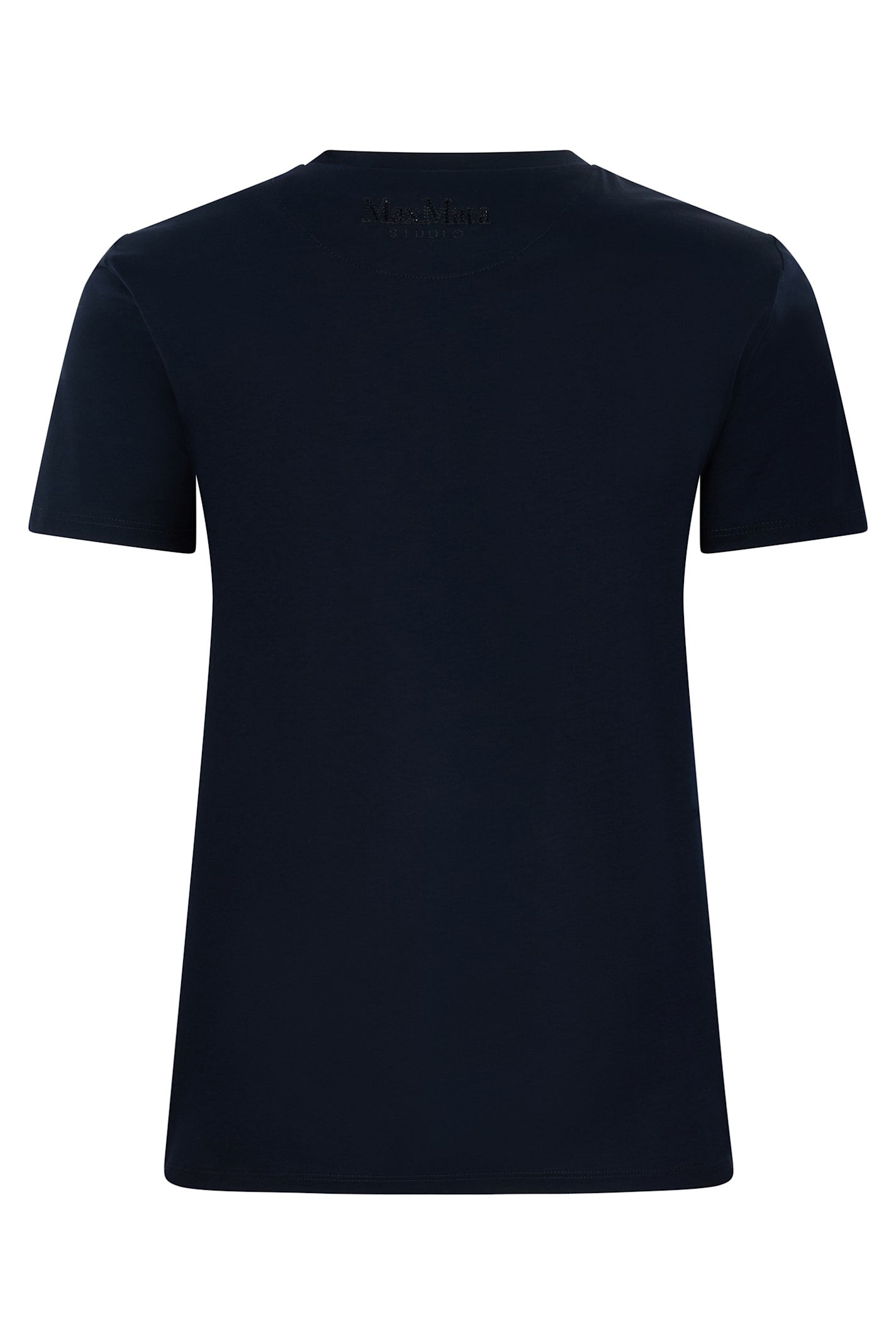 Max Mara Studio Pontile Cotton Crew-neck T-shirt In Blue