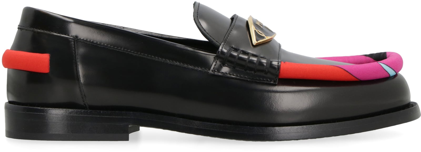 Shop Emilio Pucci Luna Leather Loafers In Black