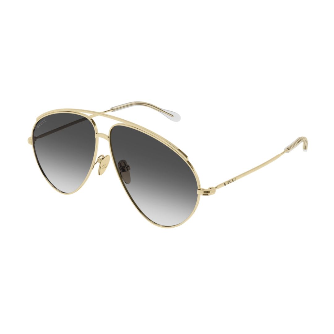 Gucci Gg1654s Linea Fashion 012 Gold Grey Sunglasses In Gold