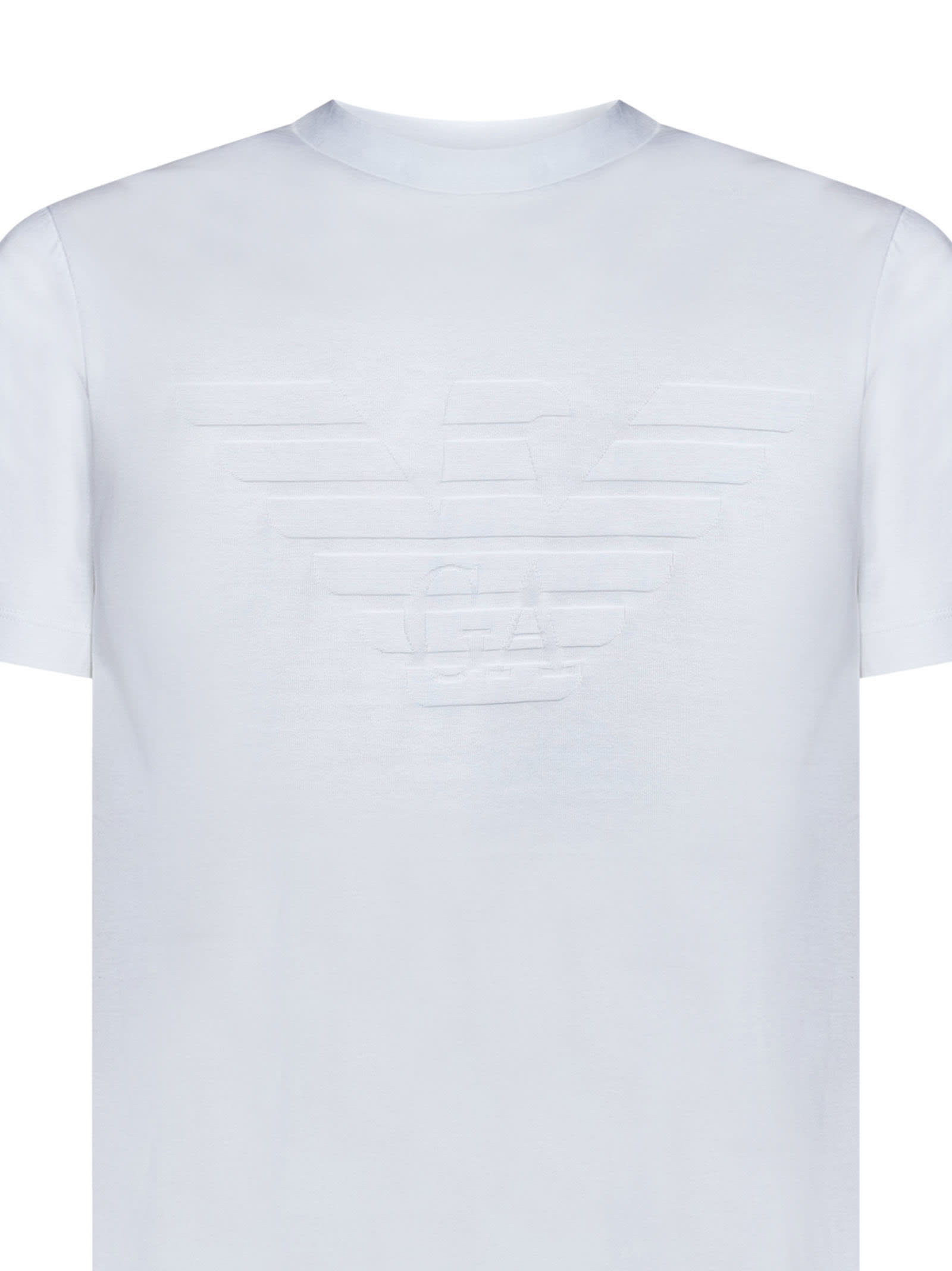 Shop Emporio Armani T-shirt In Bianco O.aquila
