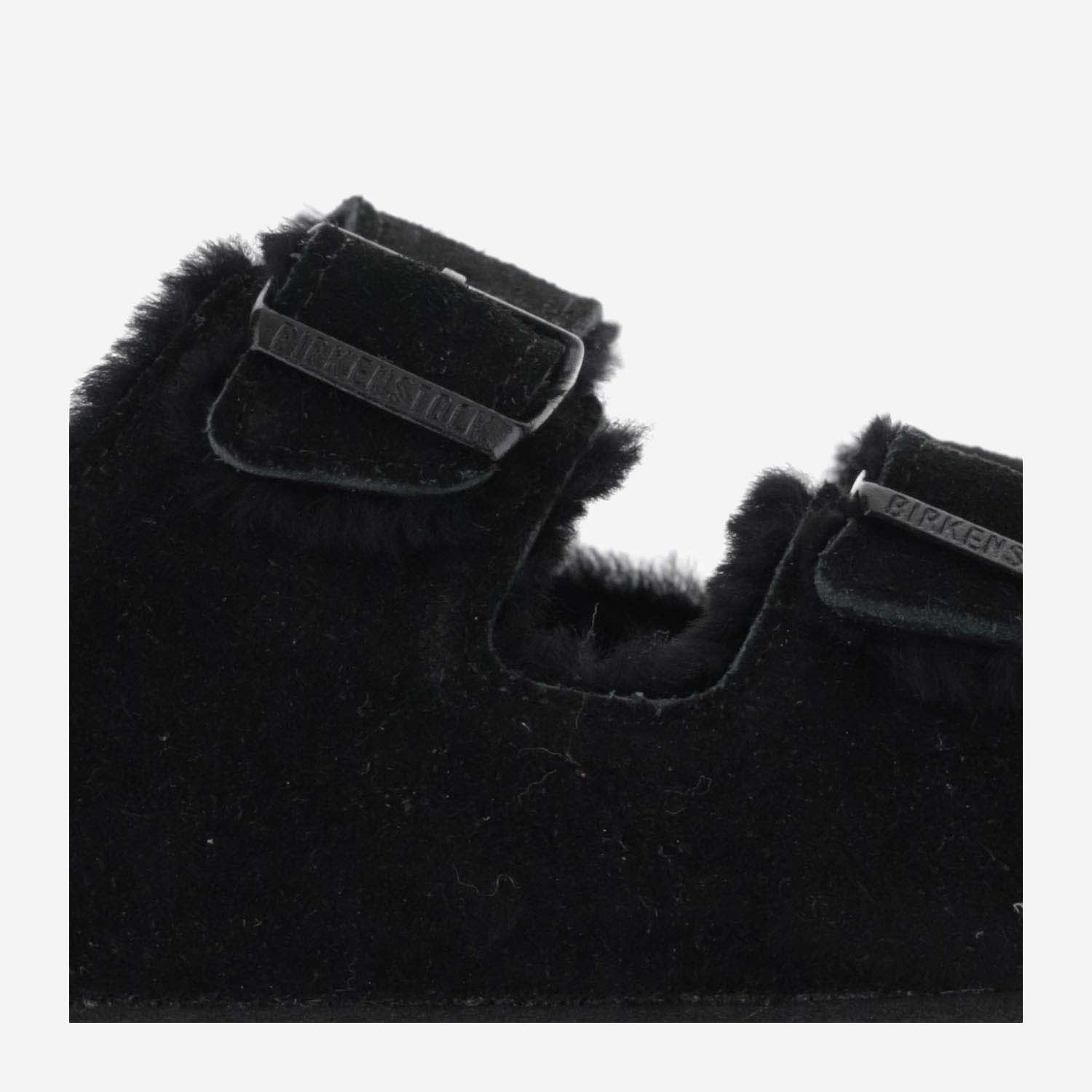 Birkenstock Suede Arizona Sandals With Double Strap In Black