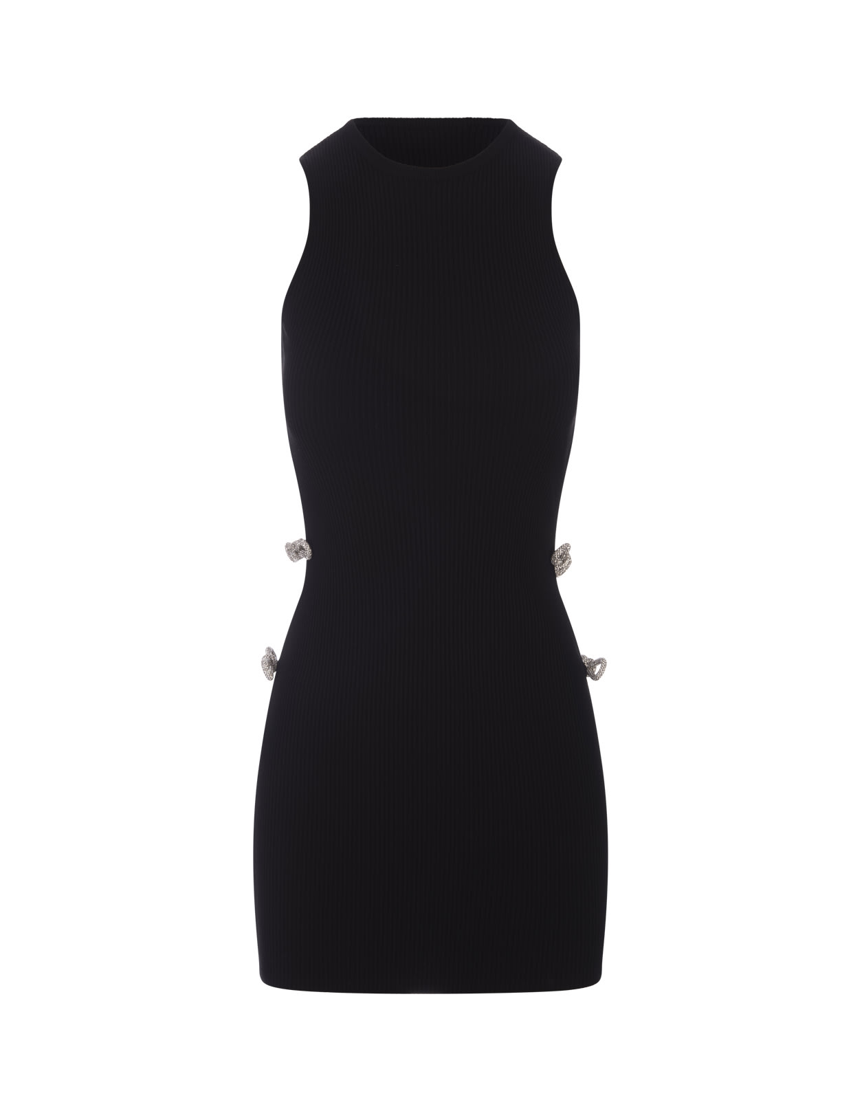 Shop Mach &amp; Mach Black Stretch Mini Dress With Applications