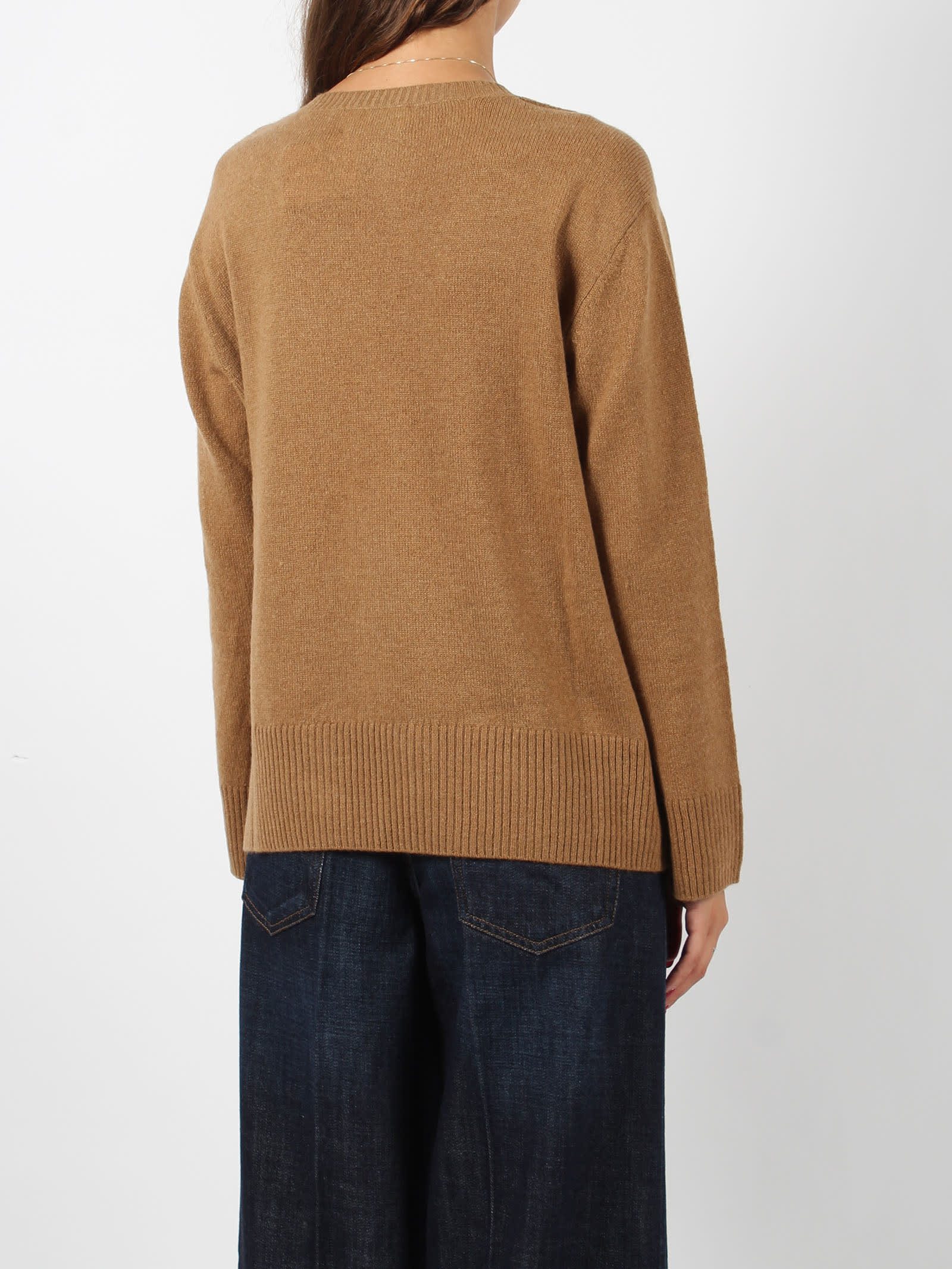 Shop Be You Relaxed Round Neck Sweater In Light Brown