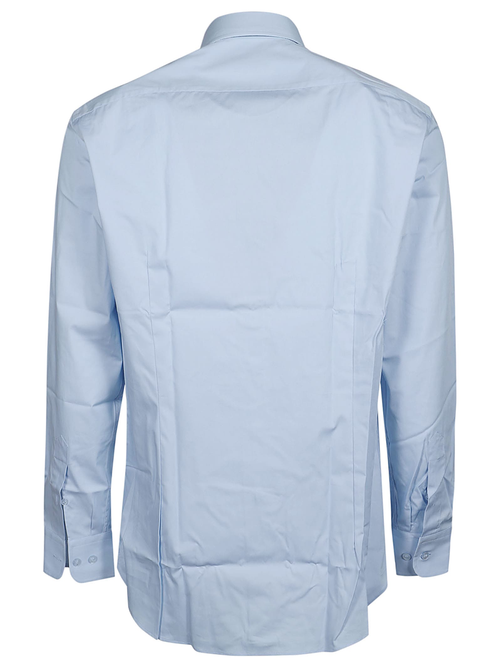 Shop Etro Roma Button Down Logo Shirt In Azzurro