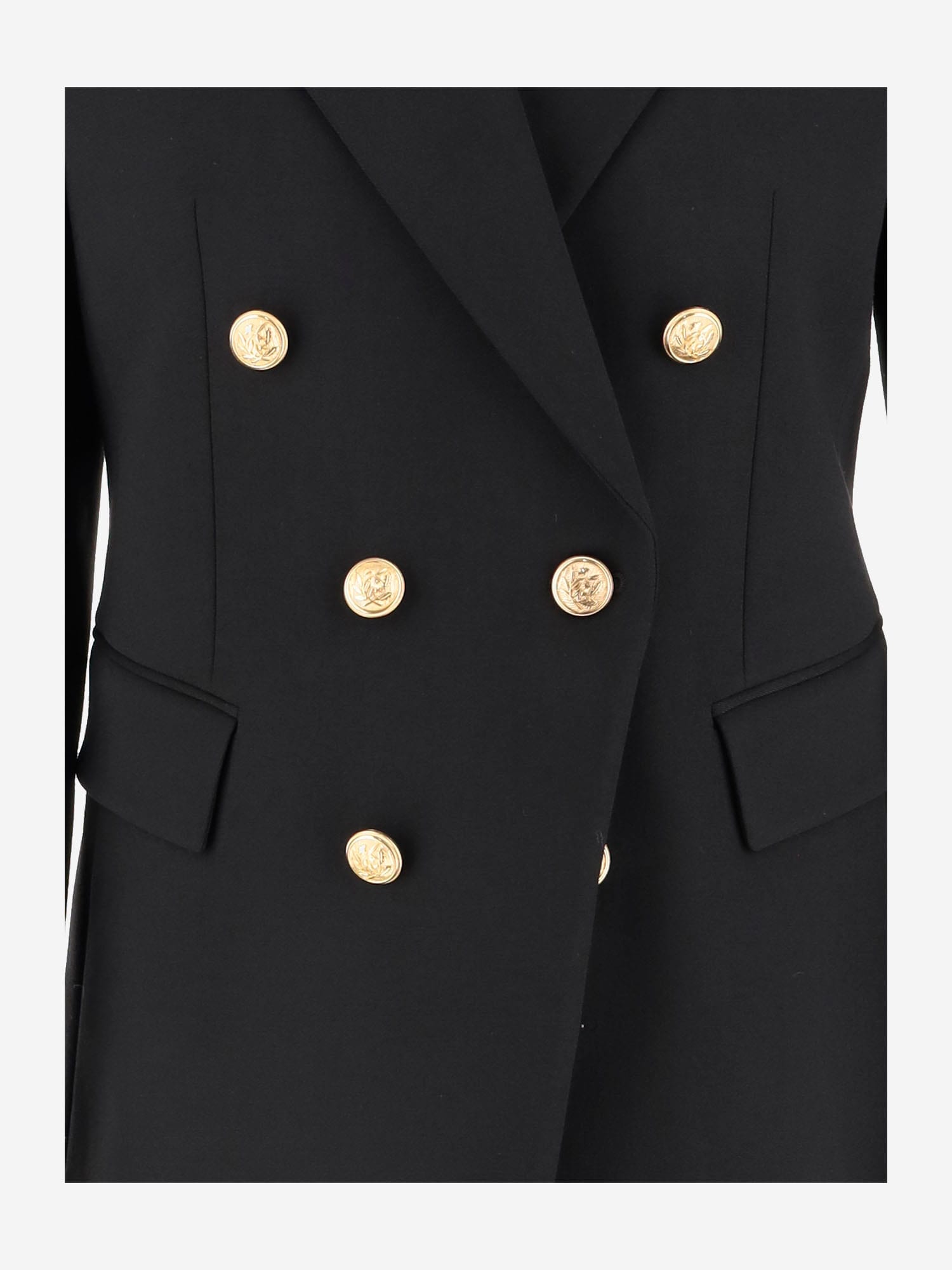 Shop Chloé Stretch Wool Double-breasted Jacket In Black