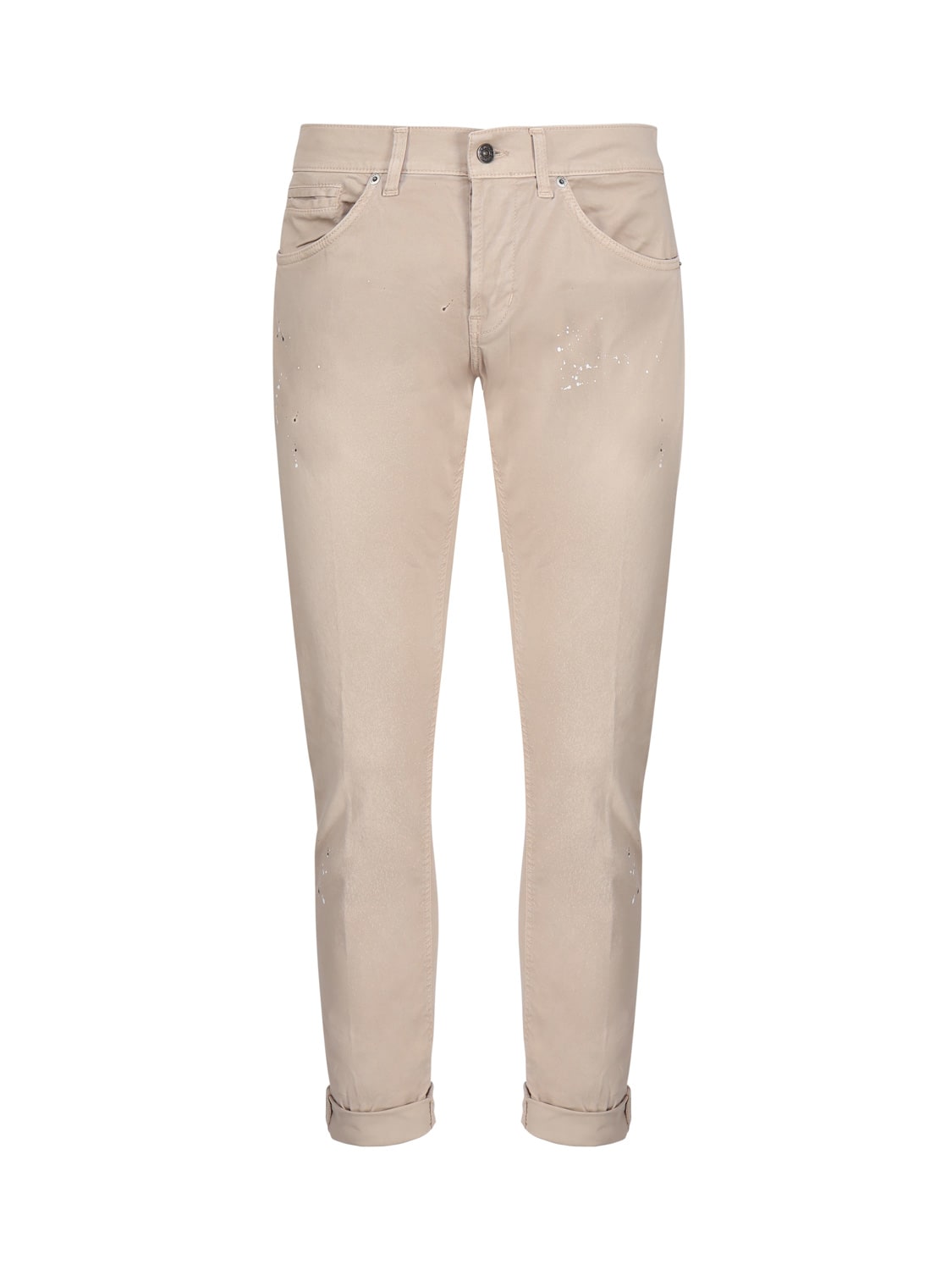 Shop Dondup Jeans With Paint Detail In Beige