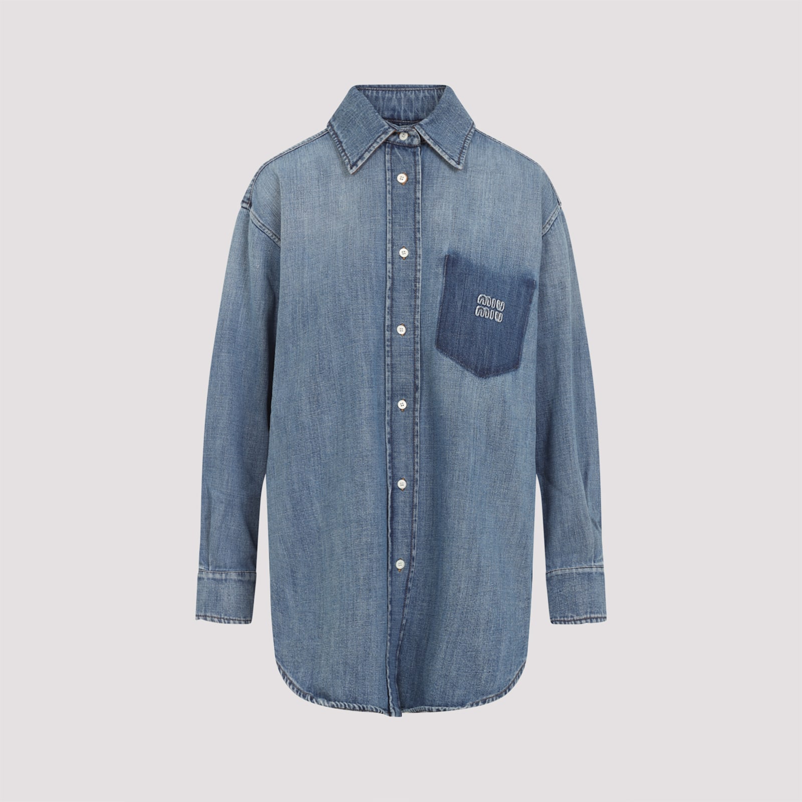 Miu Miu Denim Shirt In Blue