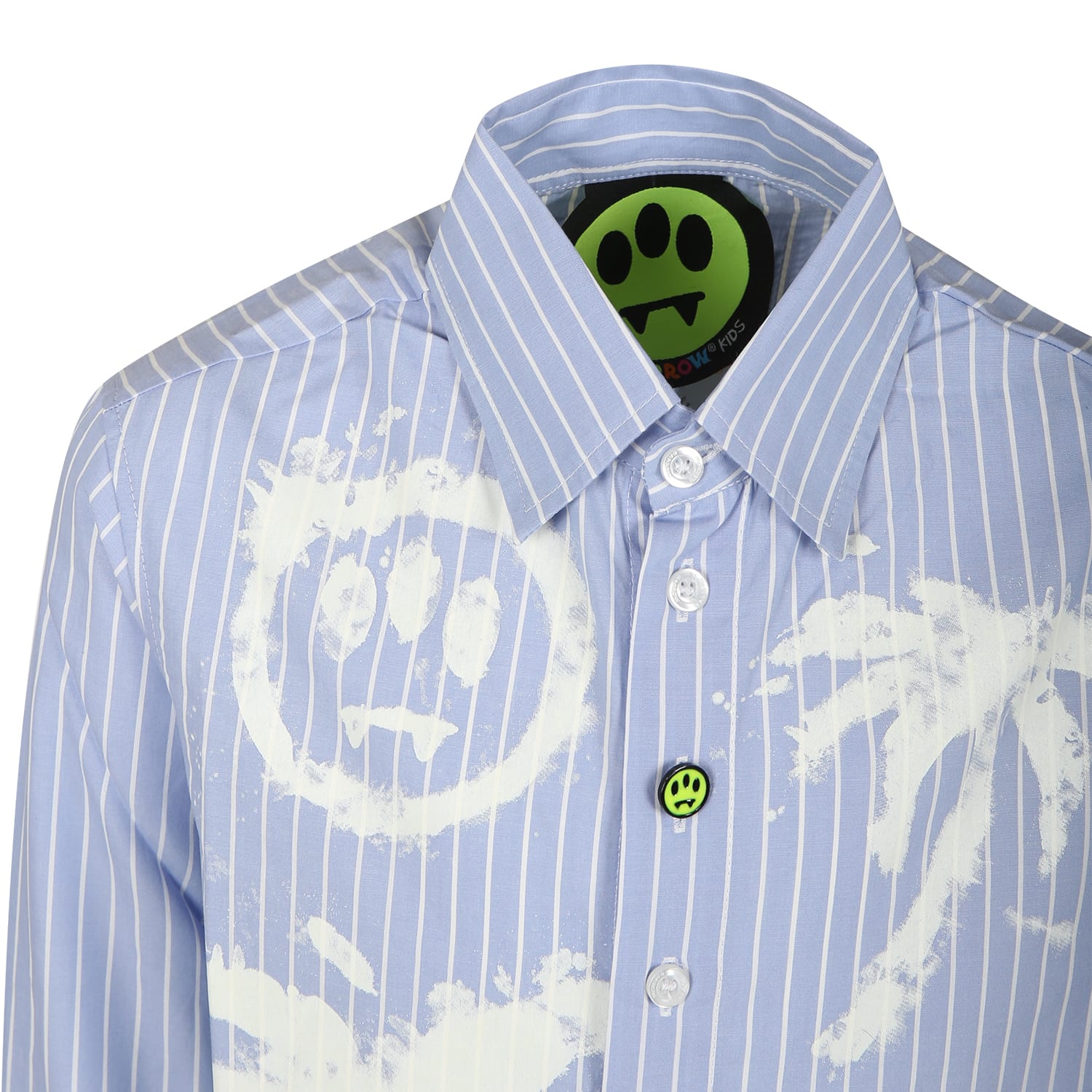 Shop Barrow Sky Blue Shirt For Boy With Smiley Face In Celeste