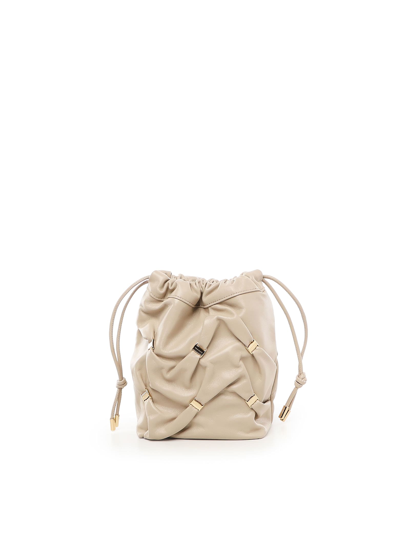 Ferragamo Mini Bucket In Beige