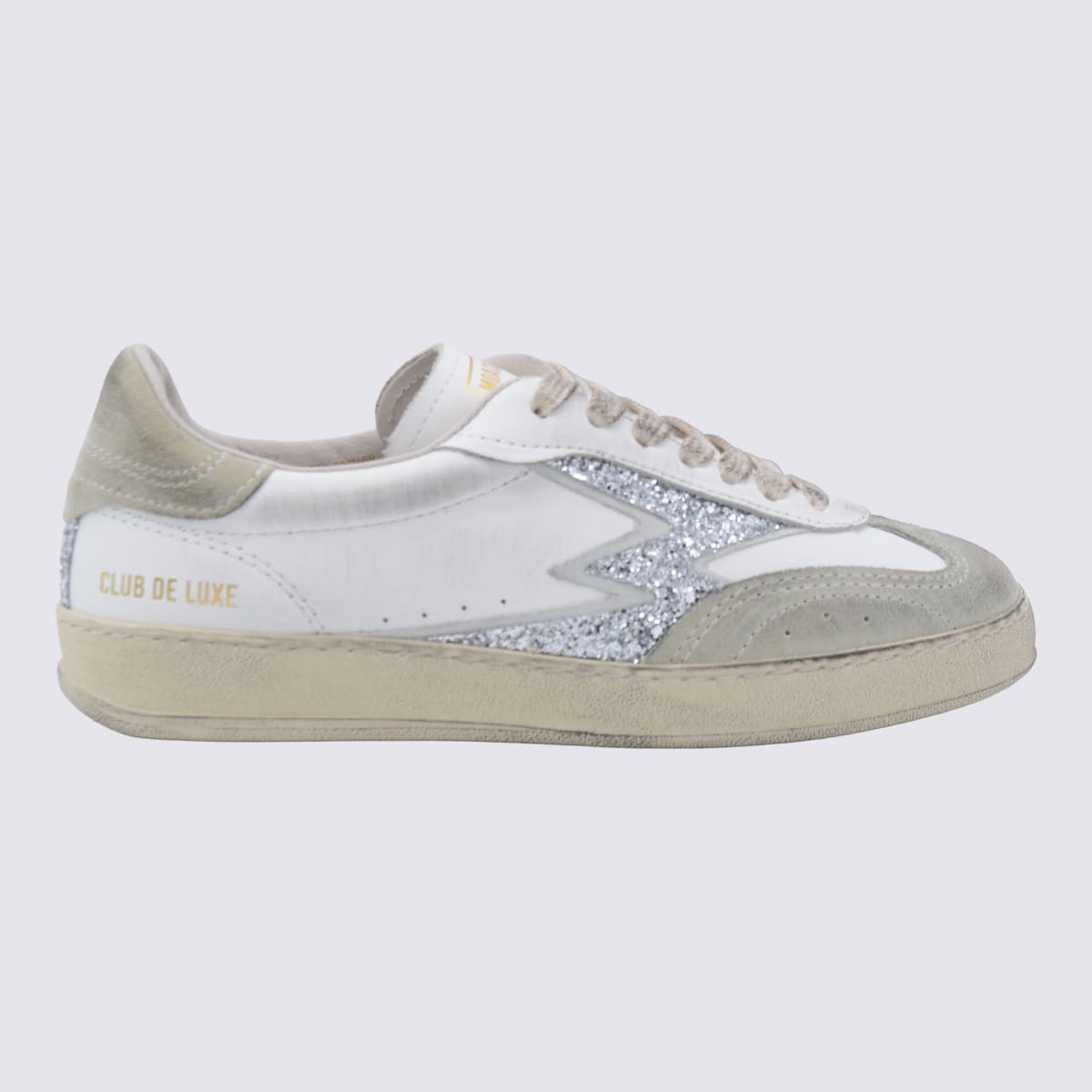 Moa Master Of Arts Silver And White Leather Sneakers In Multi