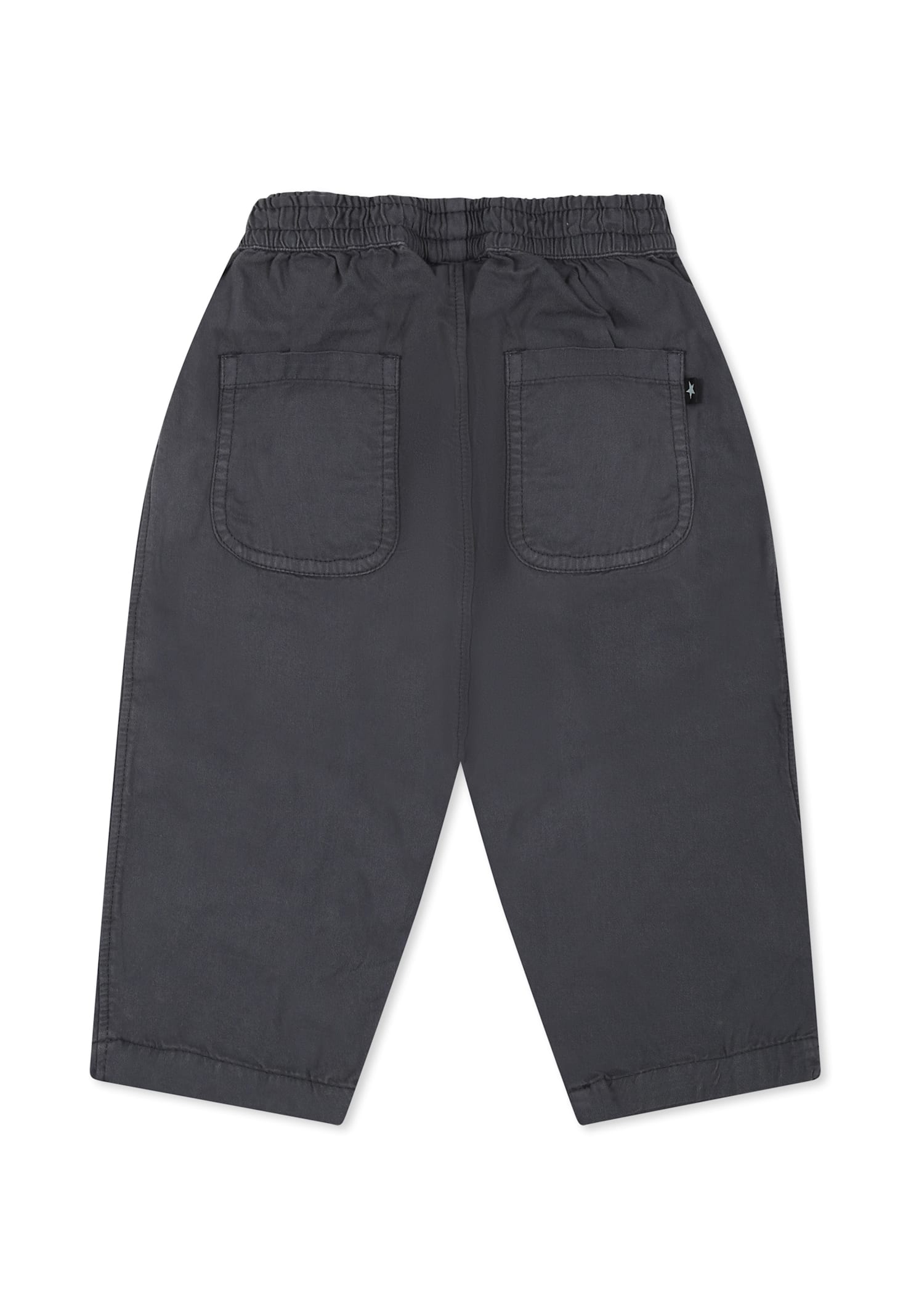 Molo Grey Trousers For Babykids With Logo In Black