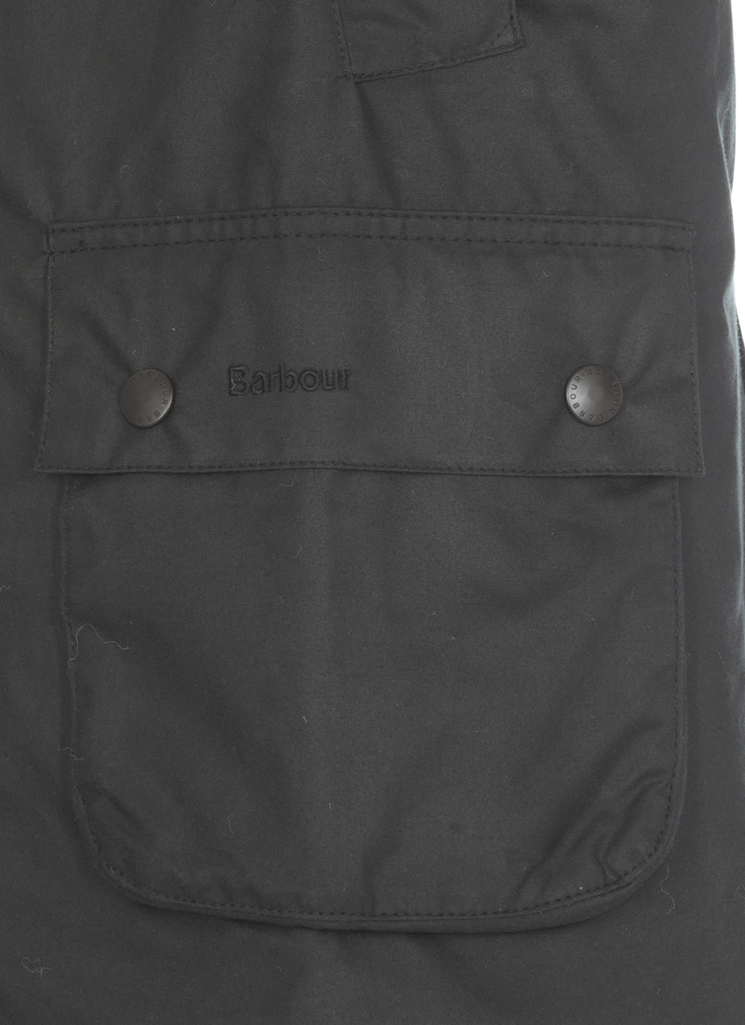 Barbour Ashby Corduroy Collar Water Resistant Waxed Cotton Jacket In Black