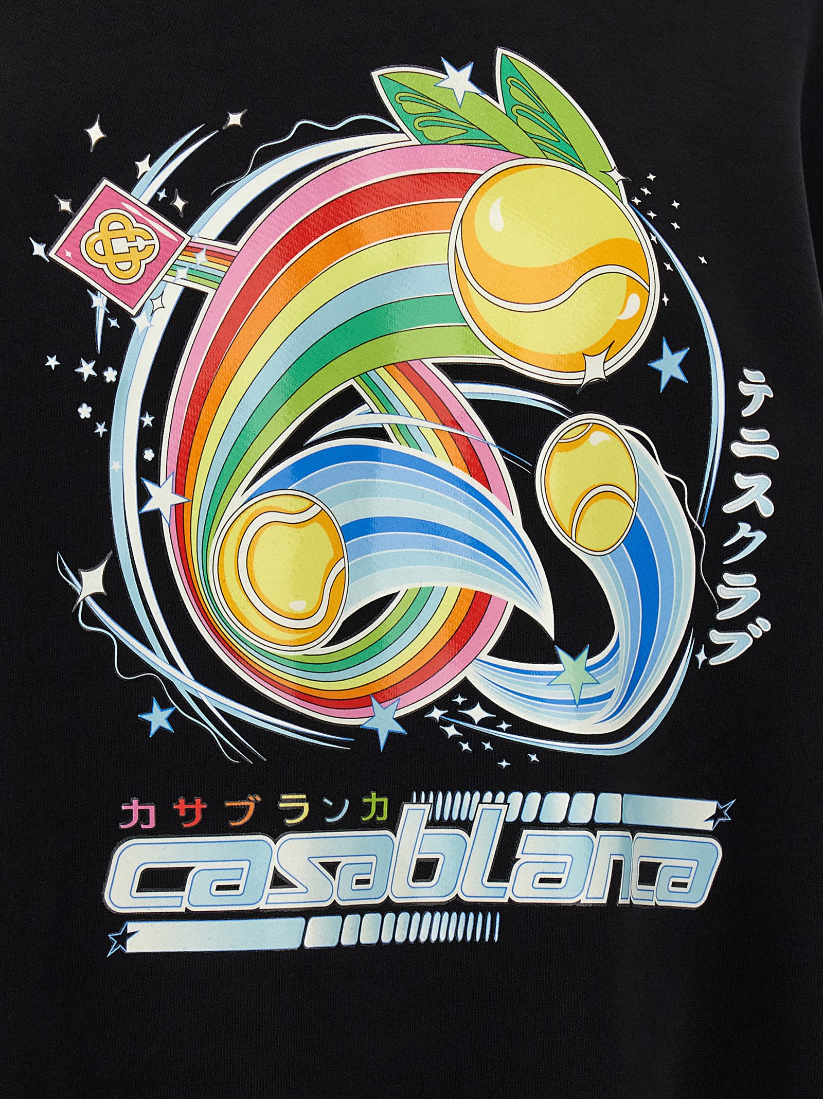 Casablanca Graphic Print Crew Neck Sweater In Black