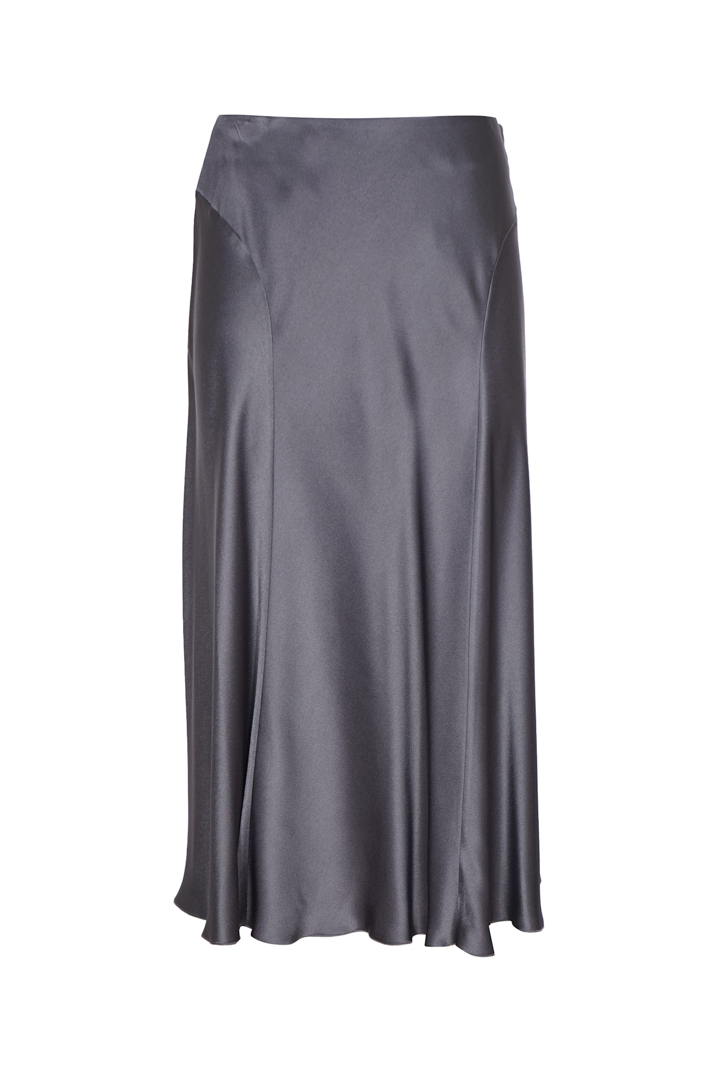 Shop Alberta Ferretti Side Zip Skirt In Grey