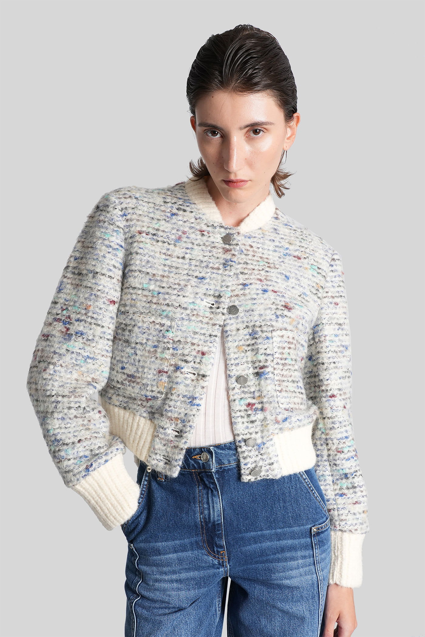 Iro Selim Bomber Jacket In Multicolor Acrylic In Multi