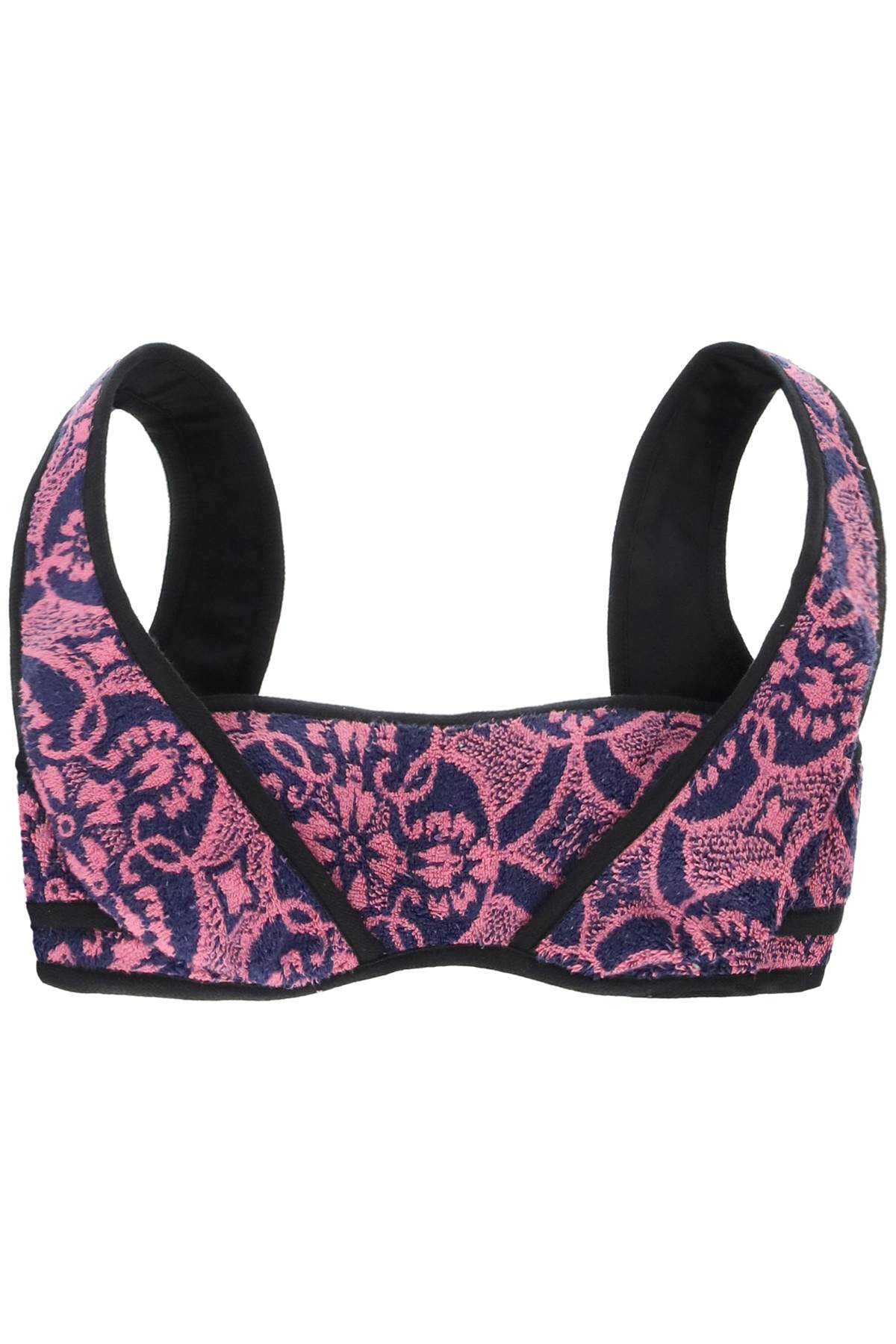 Marine Serre 'oriental Towels' Bralette Top In Oriental Fuschia (blue)
