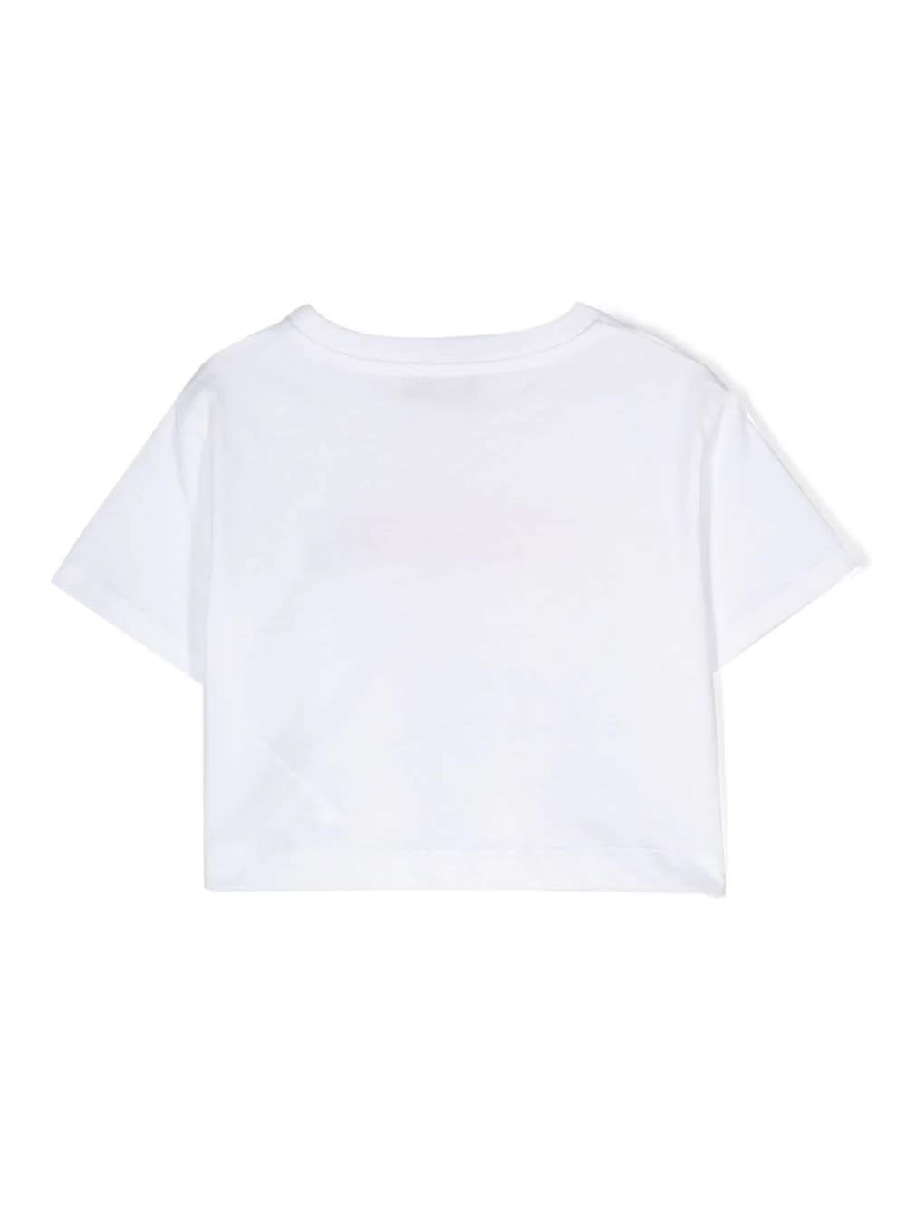 Shop Missoni White Crop T-shirt With Multicoloured Logo