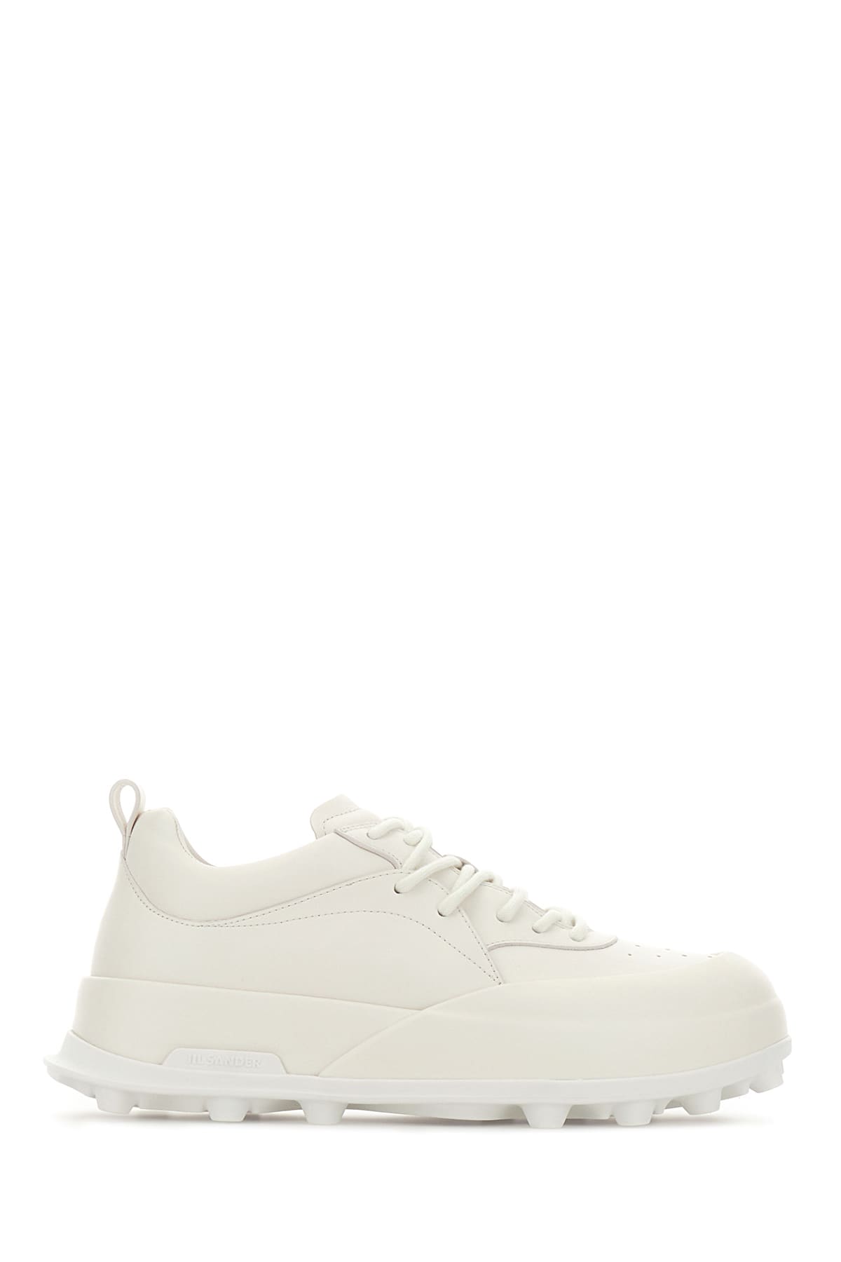 Shop Jil Sander Ivory Leather Orb Sneakers In 102