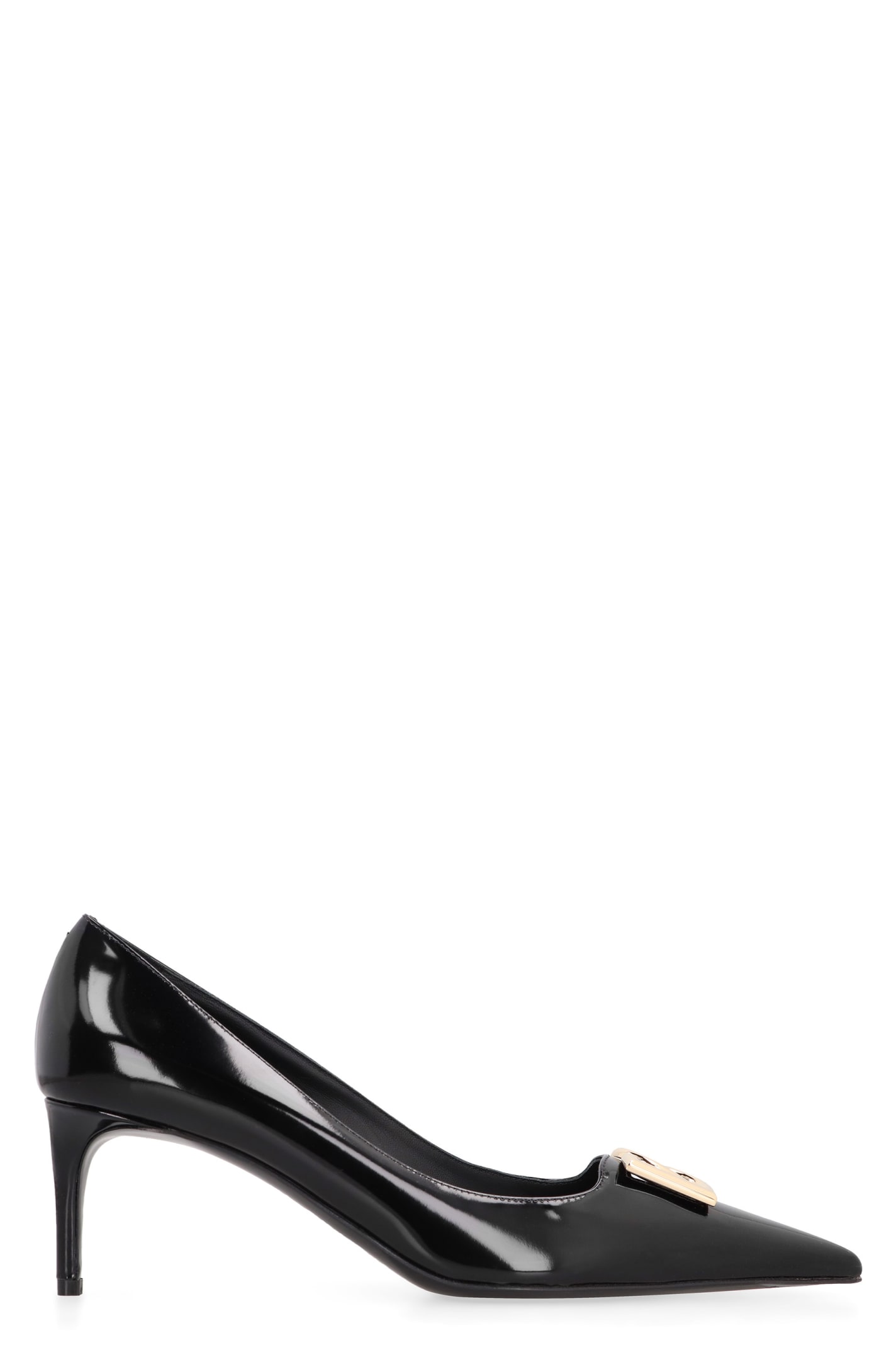 Shop Dolce & Gabbana Leather Pointy-toe Pumps In Black