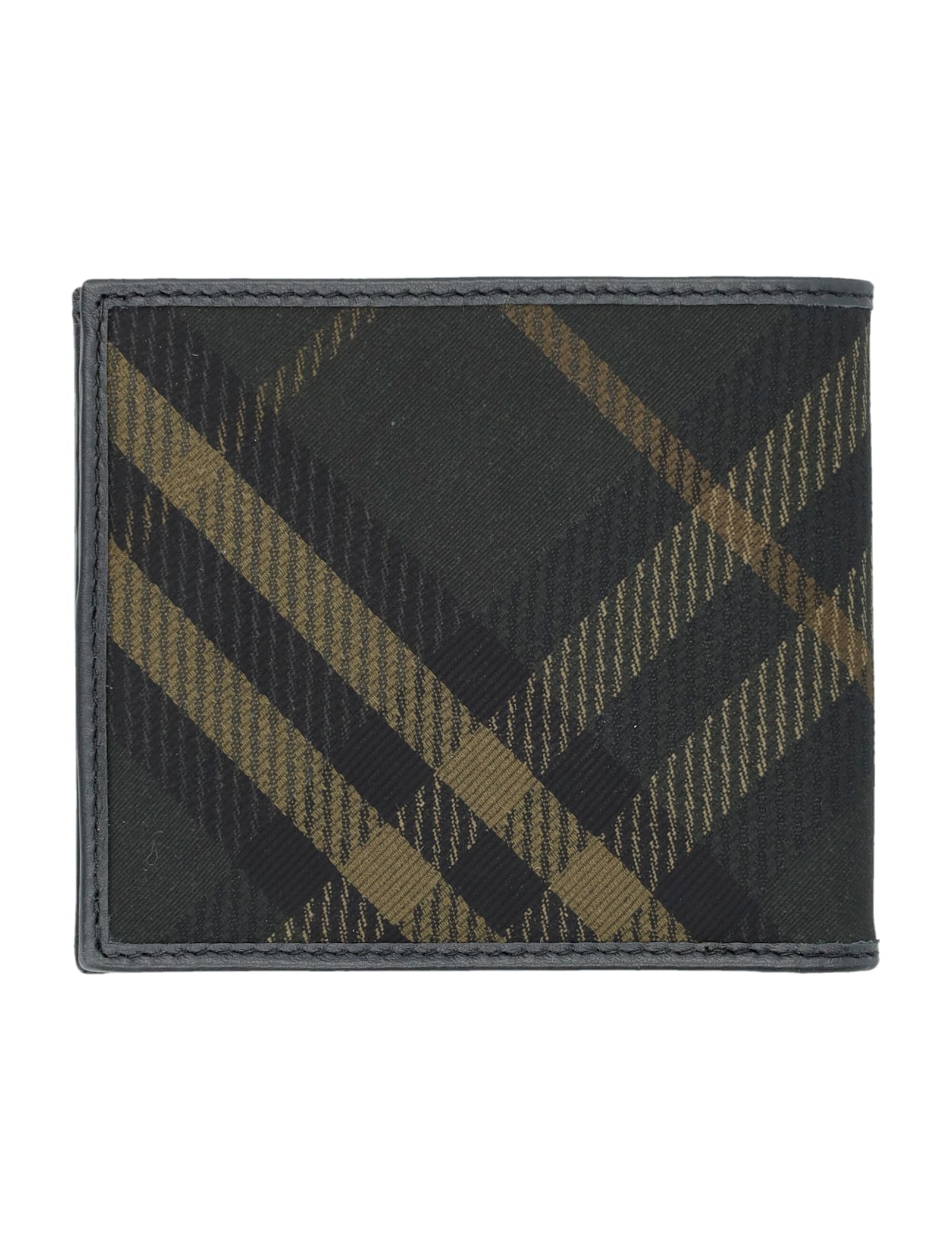 Shop Burberry Check Bifold Wallet In Shadow