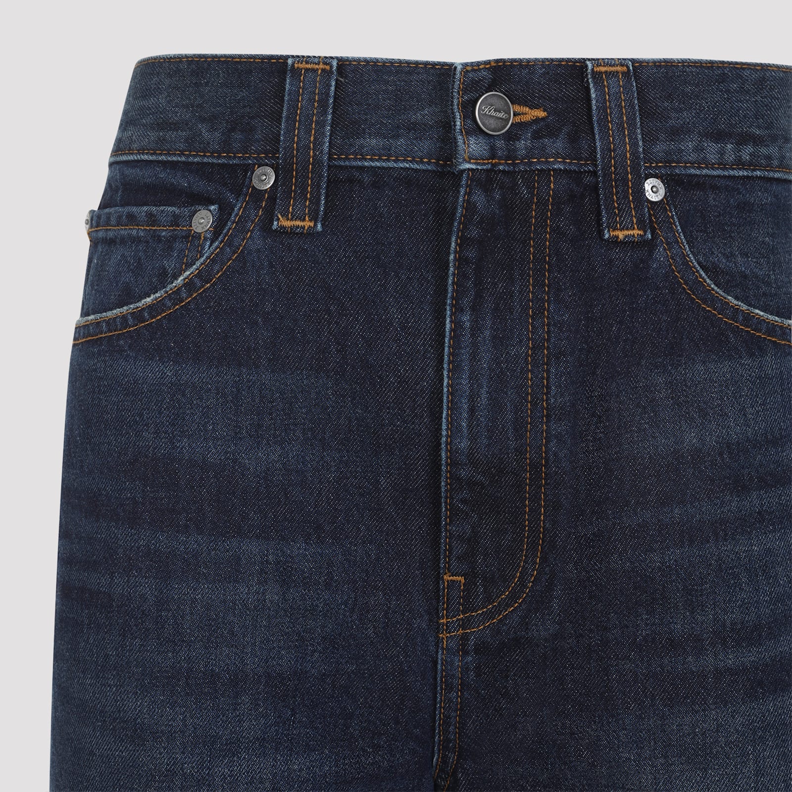 Khaite Womens Benson Bonnie Straight-leg Denim-blend Jeans In Blue