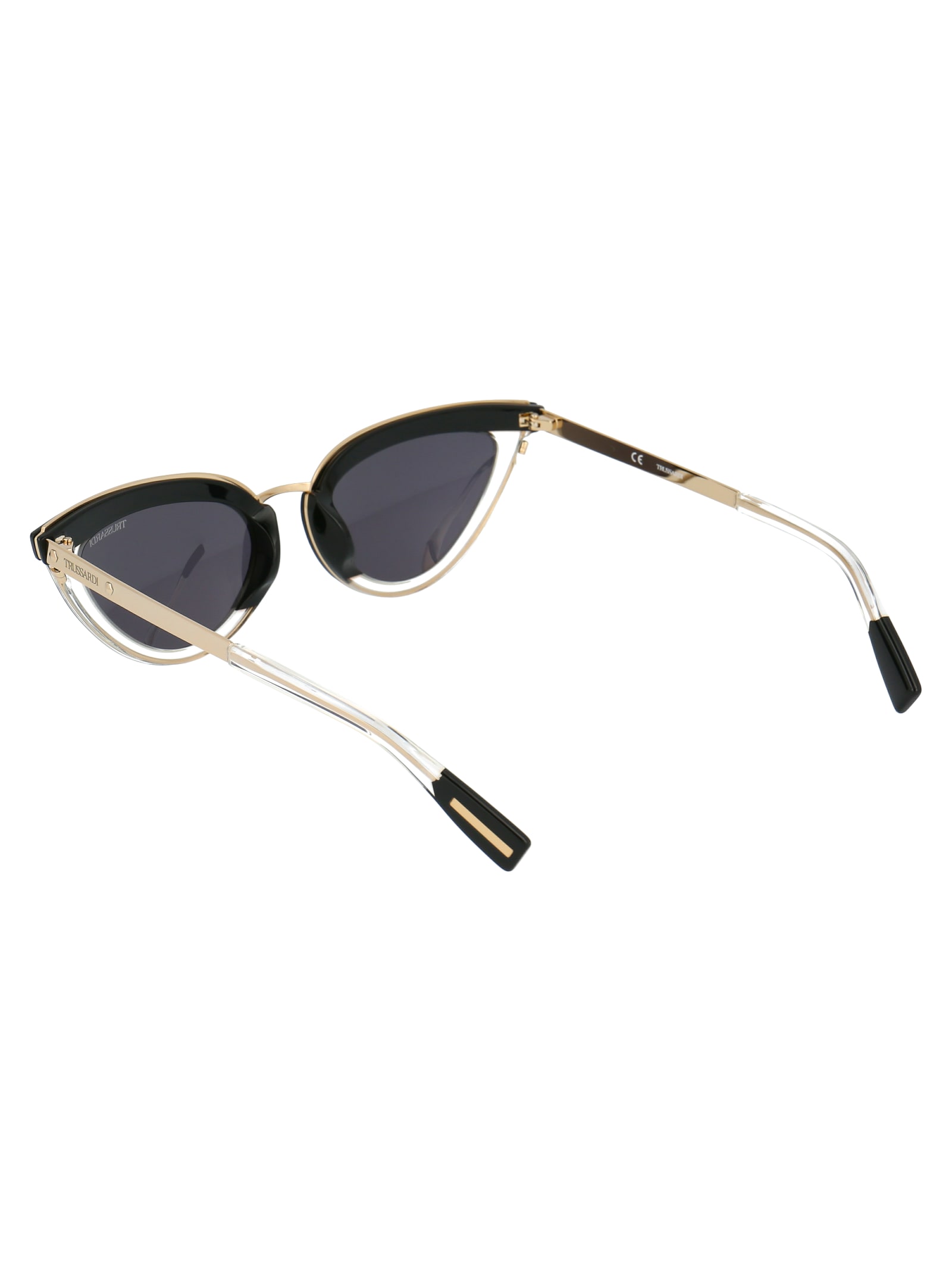 Shop Trussardi Str378 Sunglasses In 0z50 Gold