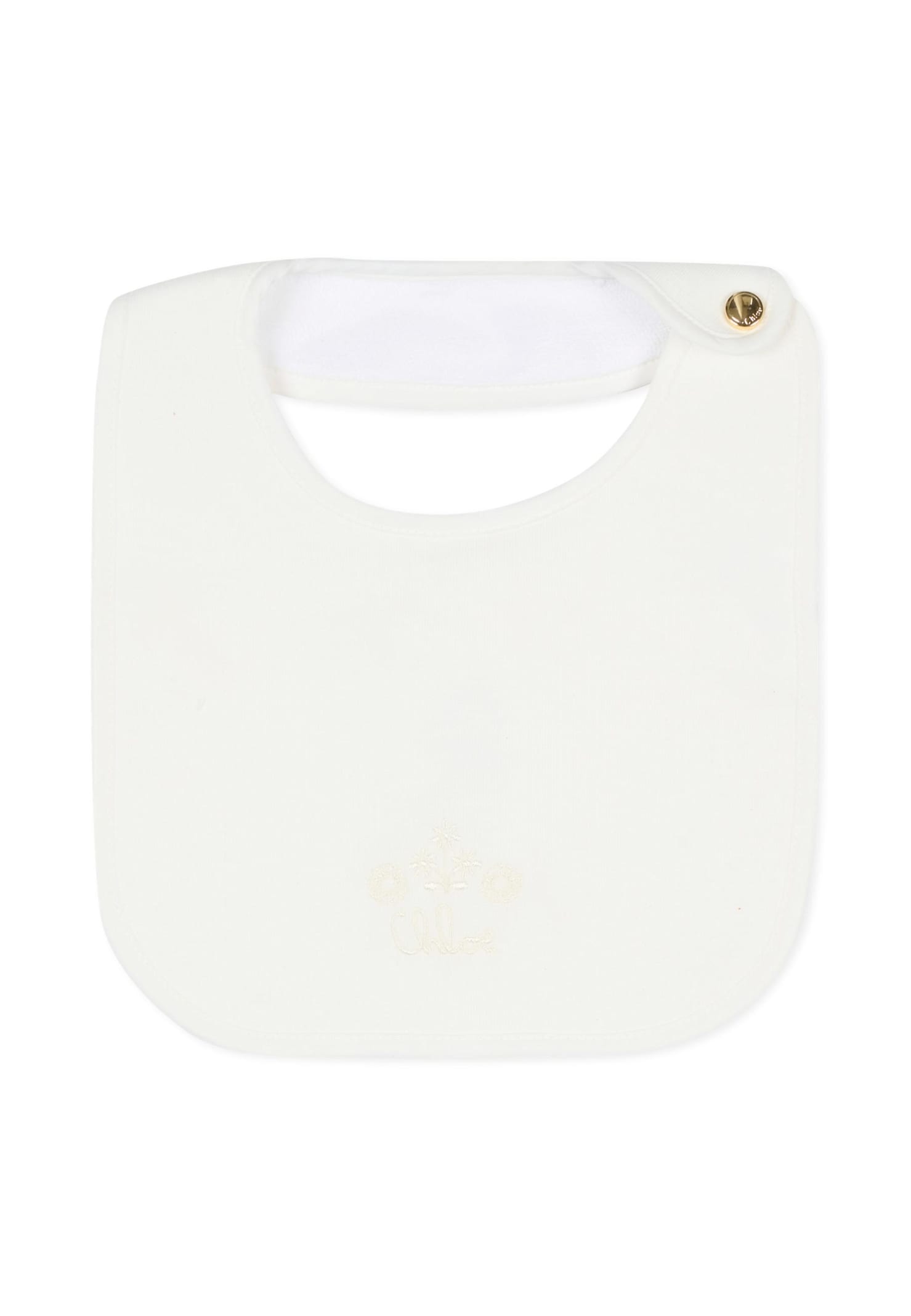 Chloé Ivory Babygrow Set For Baby Girl With Logo In White