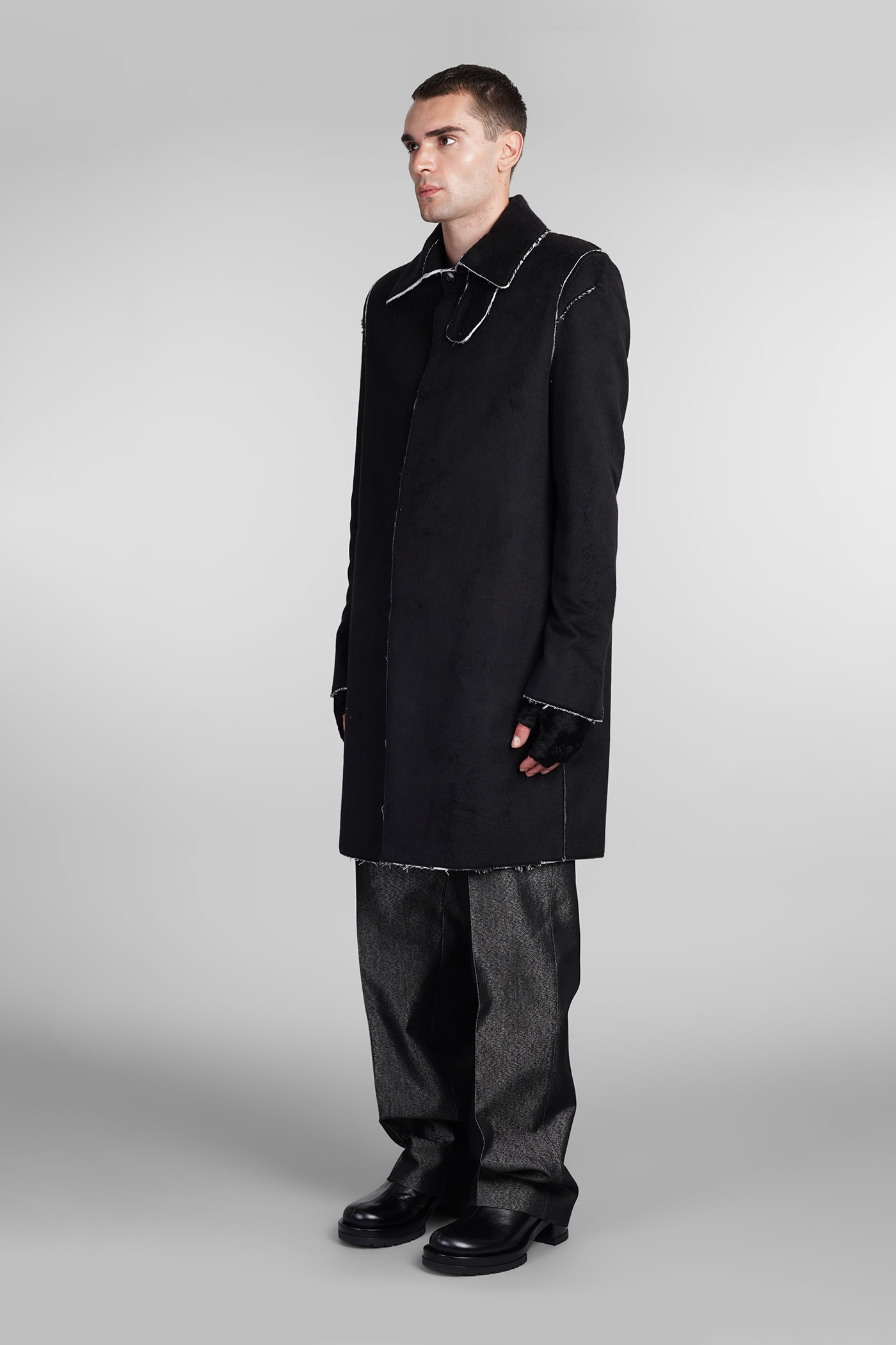 Shop Sapio N23 Coat In Black Silk