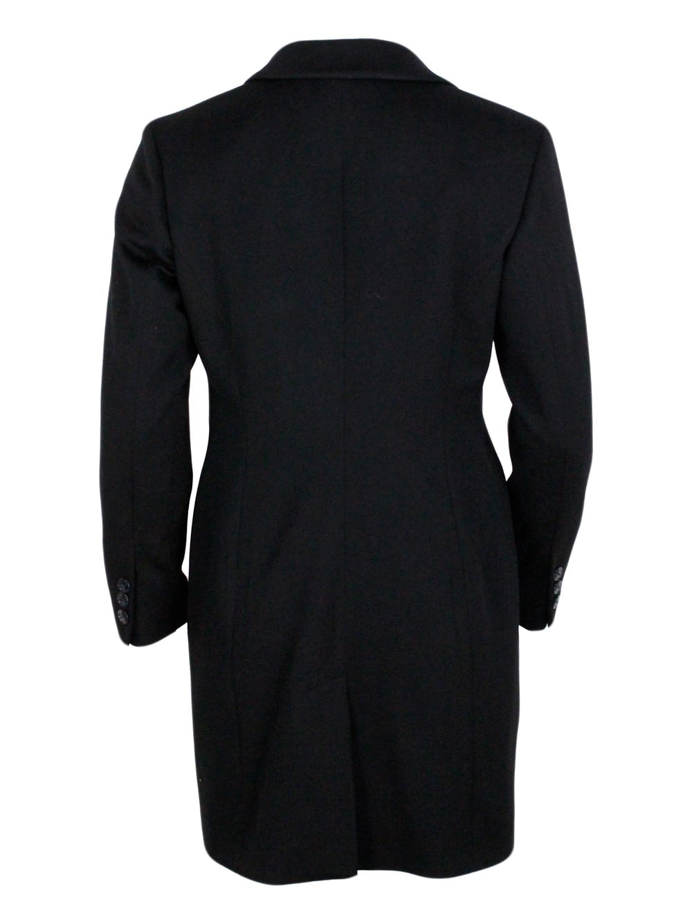 Shop Barba Napoli Single-breasted Coat Made Of Soft And Precious Cashmere With Flap Pockets And Button Closure. Matchi In Black