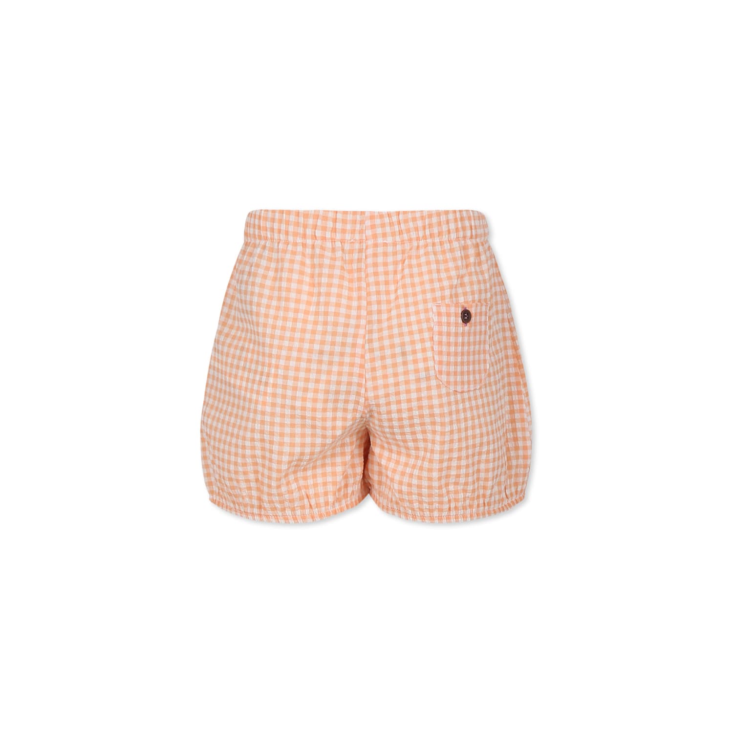 Caffe' D'orzo Orange Short For Girl With Vichy Print In Orange