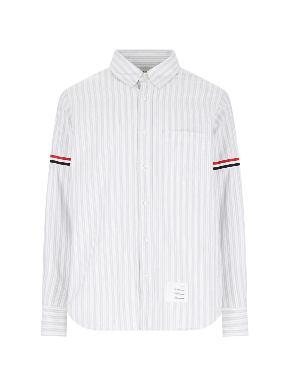 Shop Thom Browne Striped Shirt In Gray