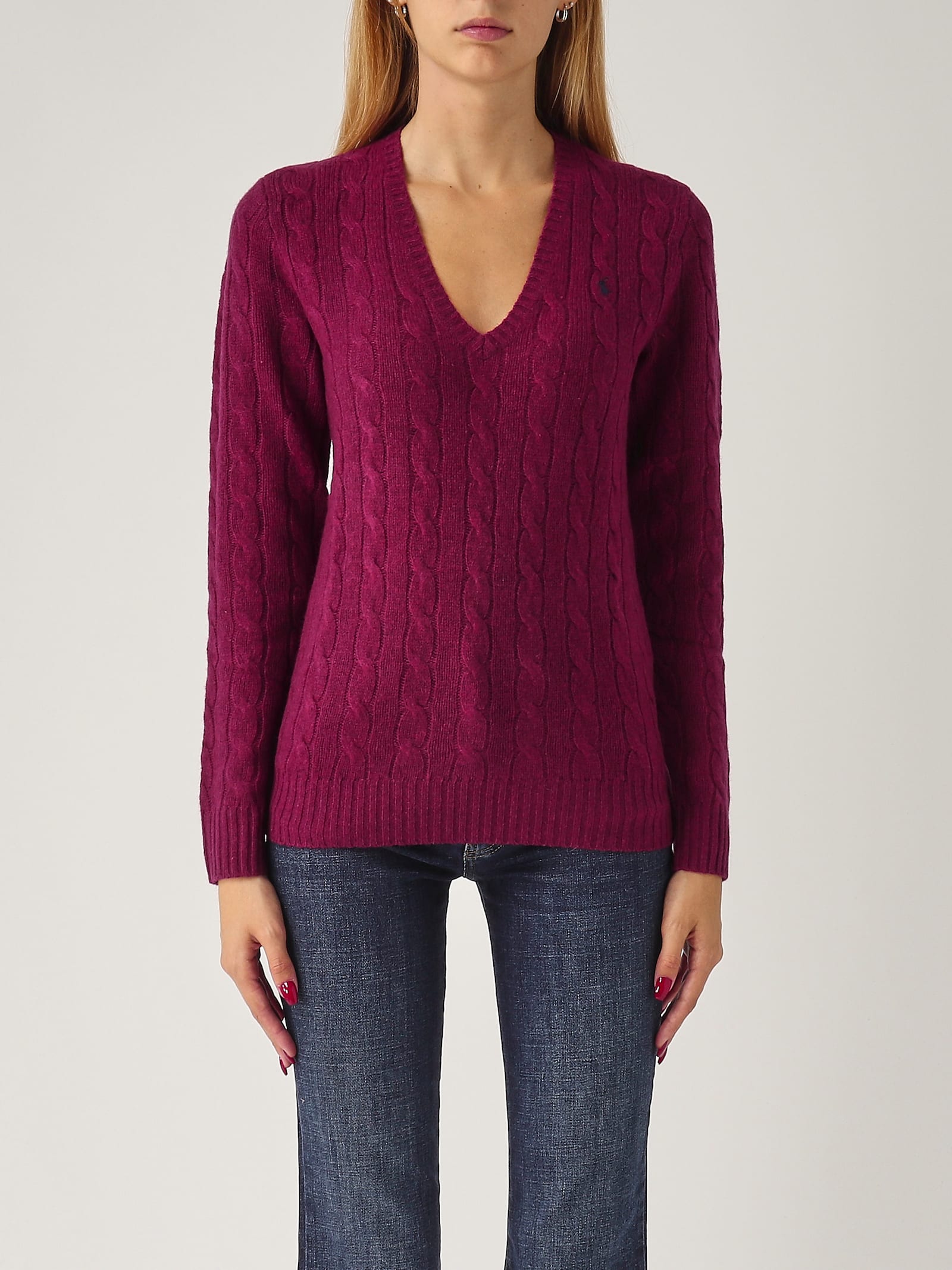 Shop Polo Ralph Lauren Kimberly Sweater In Vino