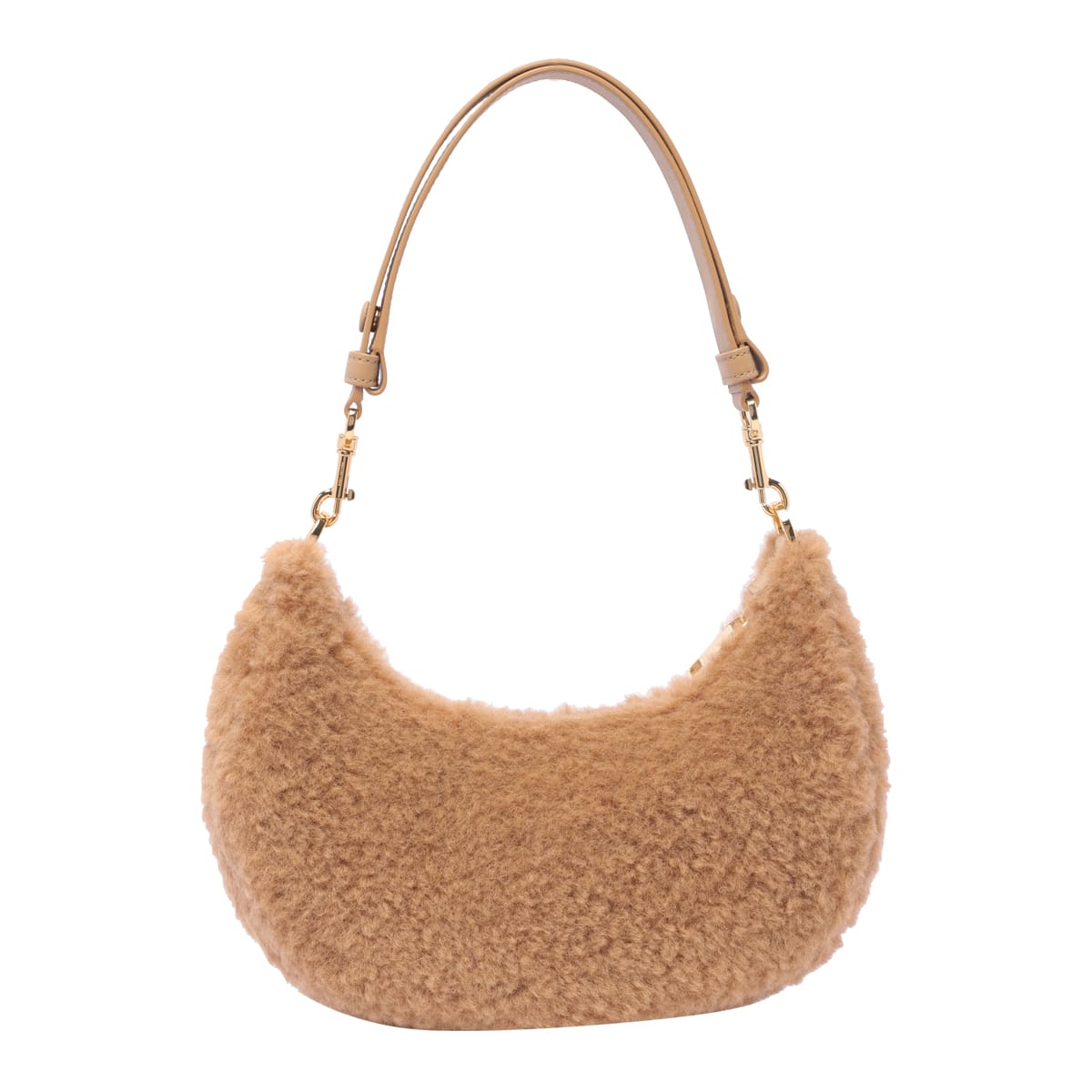 Marc Jacobs The Small Curve Leather Shoulder Bag In Camel